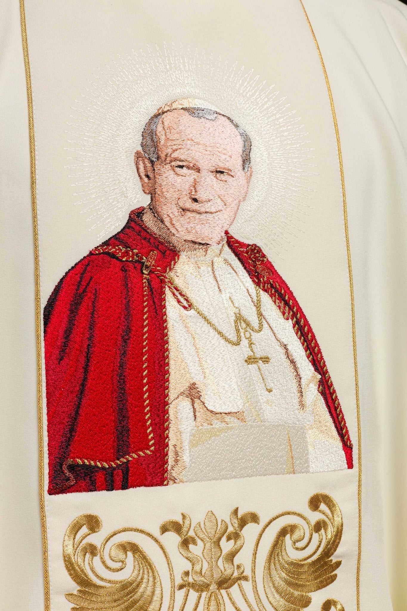 Liturgical Chasuble + Liturgical Stole KOR/96/5/1 Ecru KOR/096/05/01 ECRU - HAFTINAUSA.COM