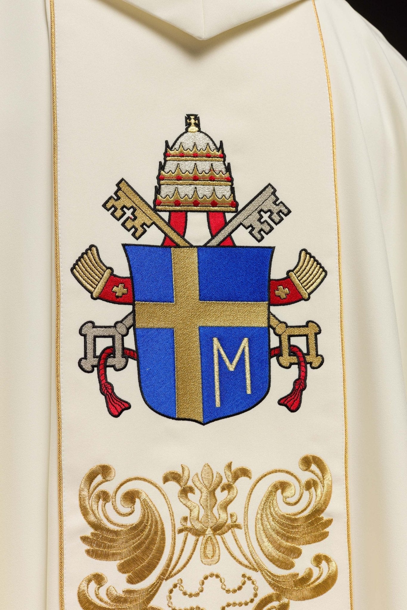 Liturgical Chasuble + Liturgical Stole KOR/96/5/1 Ecru KOR/096/05/01 ECRU - HAFTINAUSA.COM