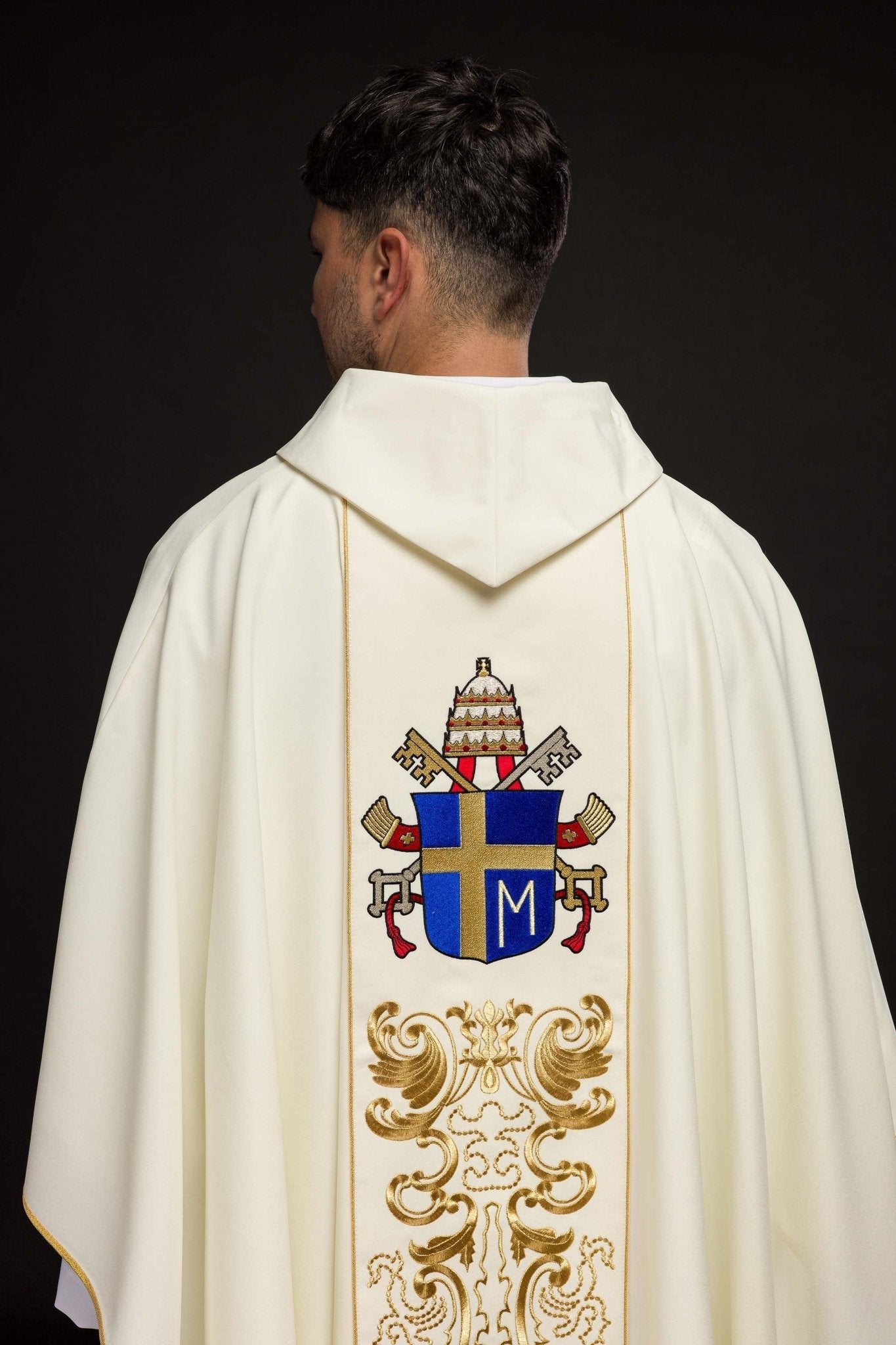 Liturgical Chasuble + Liturgical Stole KOR/96/5/1 Ecru KOR/096/05/01 ECRU - HAFTINAUSA.COM