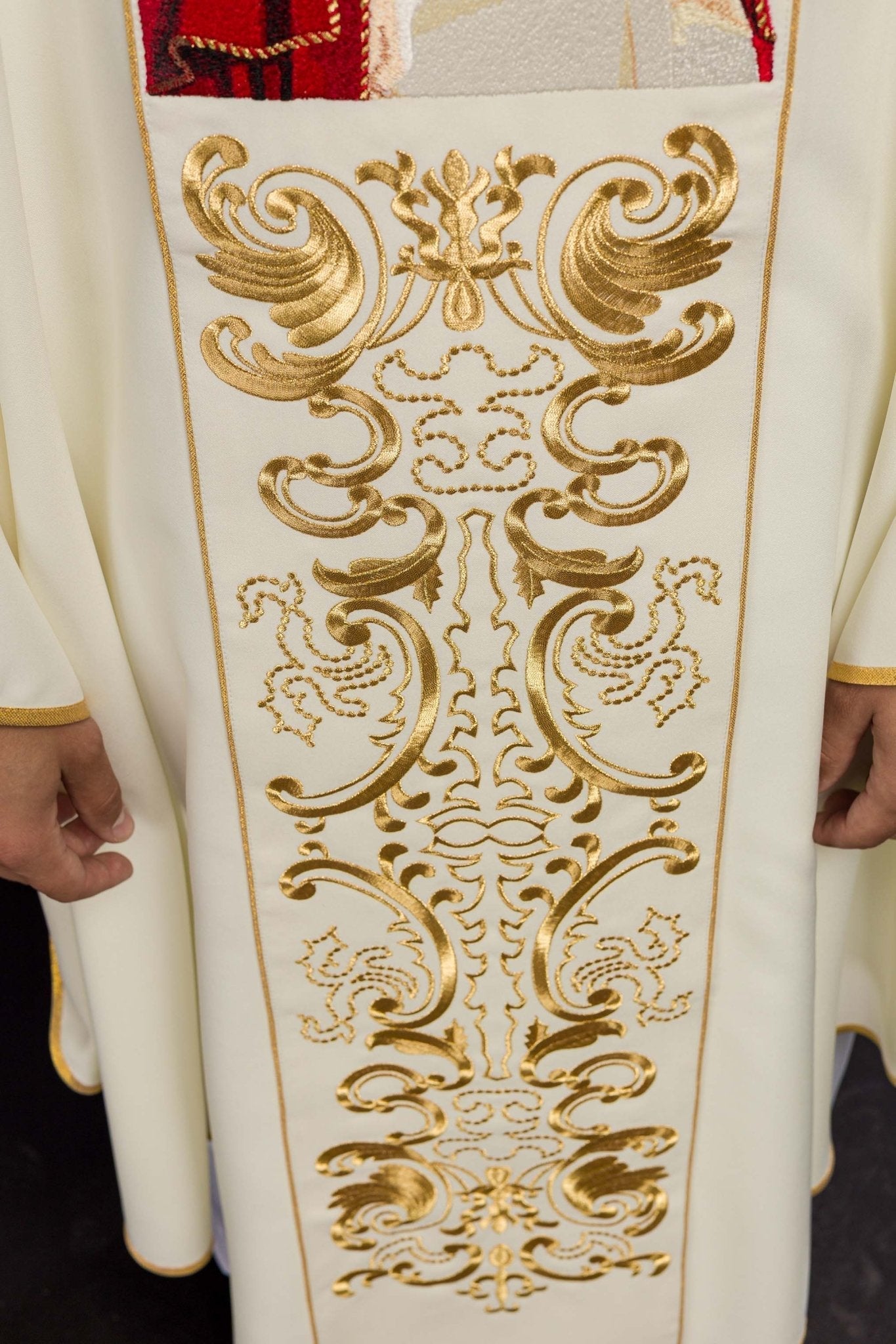 Liturgical Chasuble + Liturgical Stole KOR/96/5/1 Ecru KOR/096/05/01 ECRU - HAFTINAUSA.COM