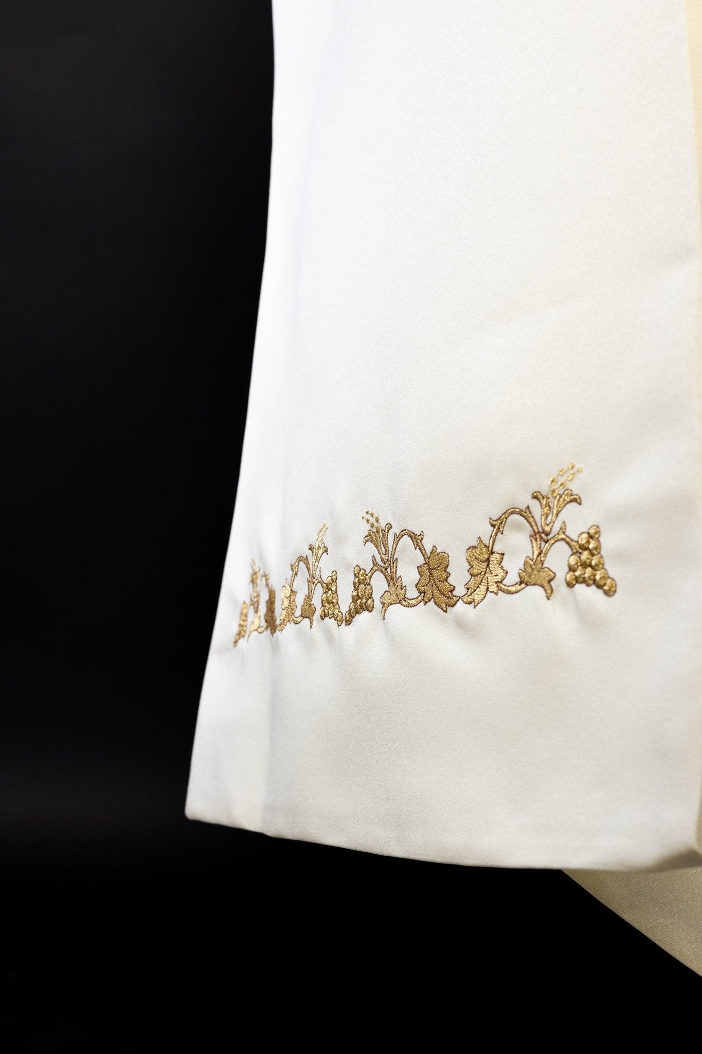 Liturgical veil with PX symbol KWL/025/05/20 50*270 ECRU SAT. - HAFTINAUSA.COM