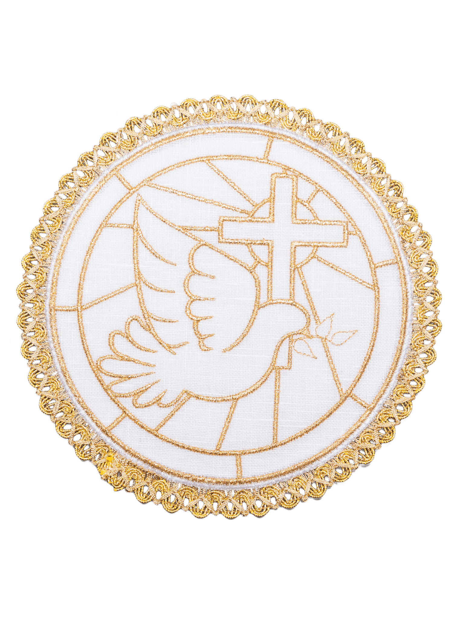 Mass linens with rounded pall and dove embroidery S - 5024 - HAFTINAUSA.COM