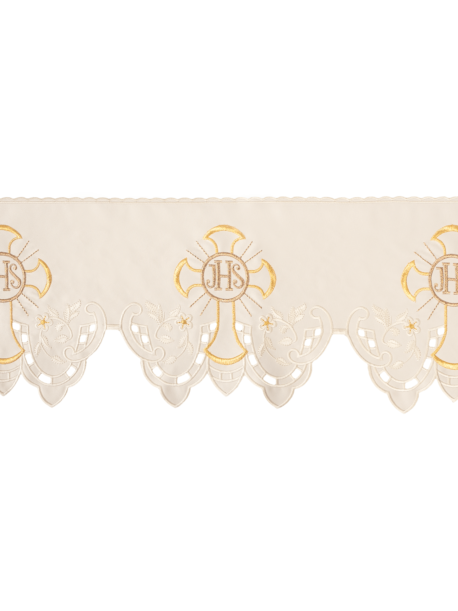 Metric with front embroidery IHS Cross ecru KOM/055/05 22cm 3,5m - HAFTINAUSA.COM