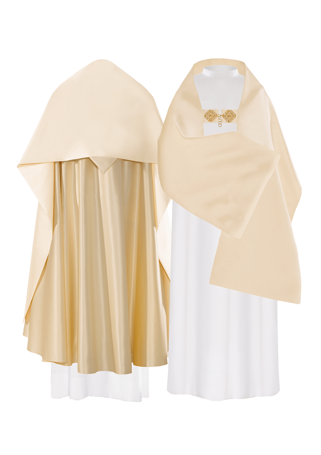 Plain liturgical veil in ecru WELON GŁADKI 50*270/20 - HAFTINAUSA.COM