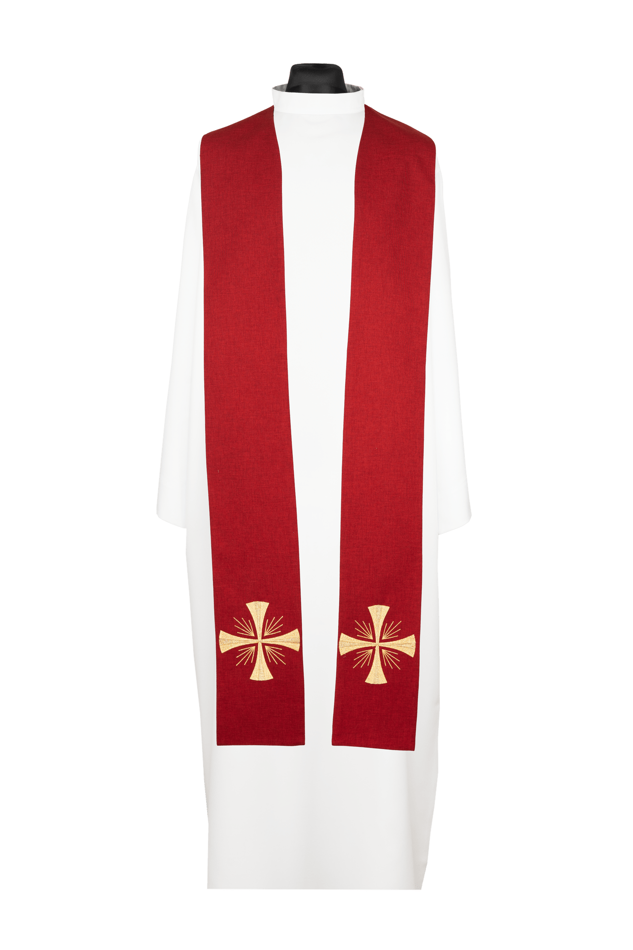 Priest’s stole embroidered with a Cross red KDT/2054/02/70 - CHASUBLES.COM