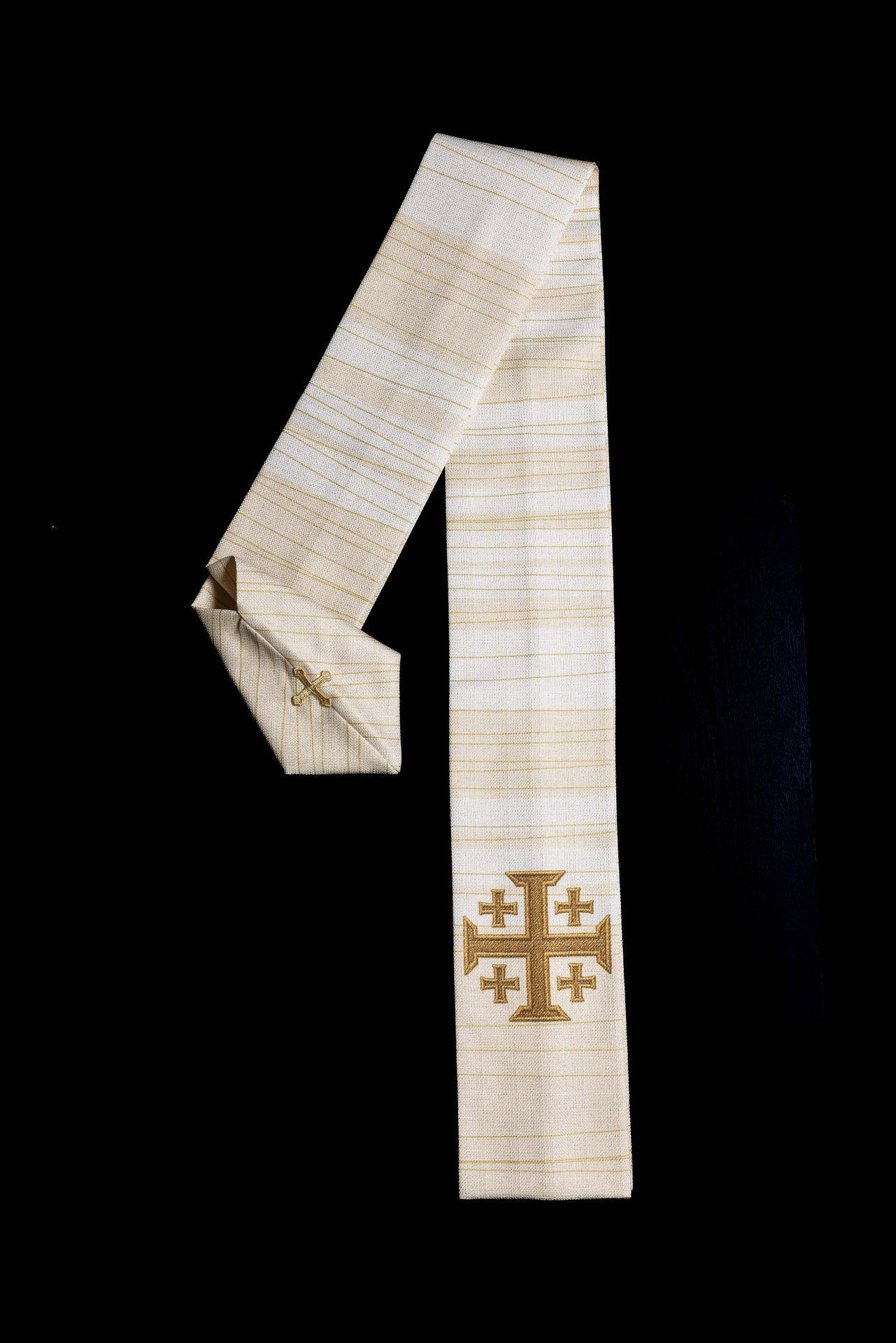 Printed Chasuble with Jerusalem Cross – Ecru KOD/7001/05/40 - CHASUBLES.COM