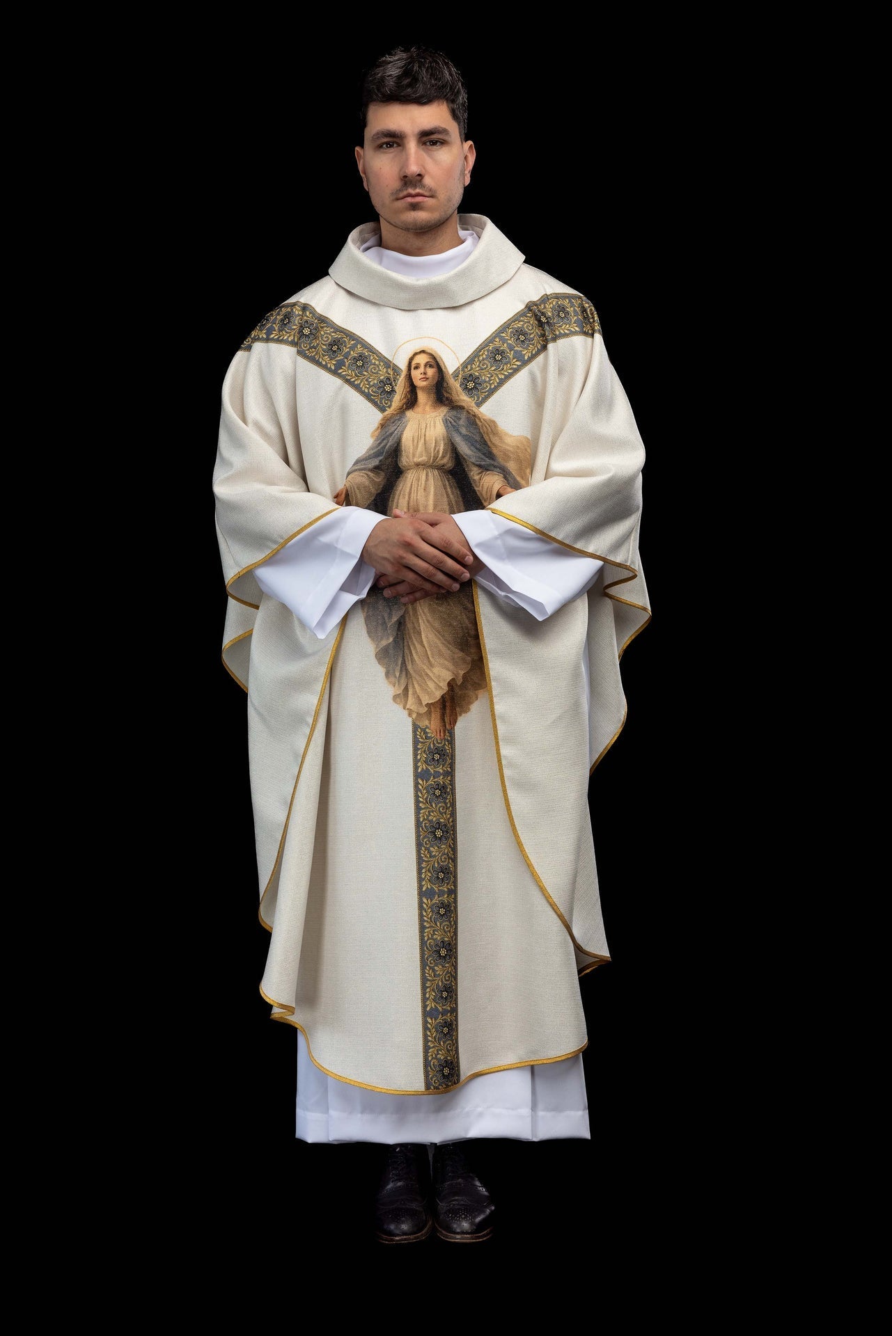 Printed chasuble with the image of Our Lady of the Assumption KOD/7008/05/40 - CHASUBLES.COM