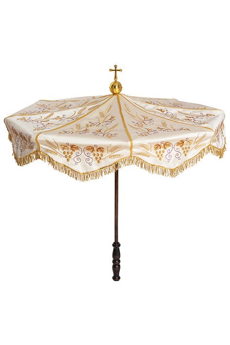 Processional Umbrella for Corpus Christi KPP/001/05/20 o 100cm ECRU SAT. - HAFTINAUSA.COM