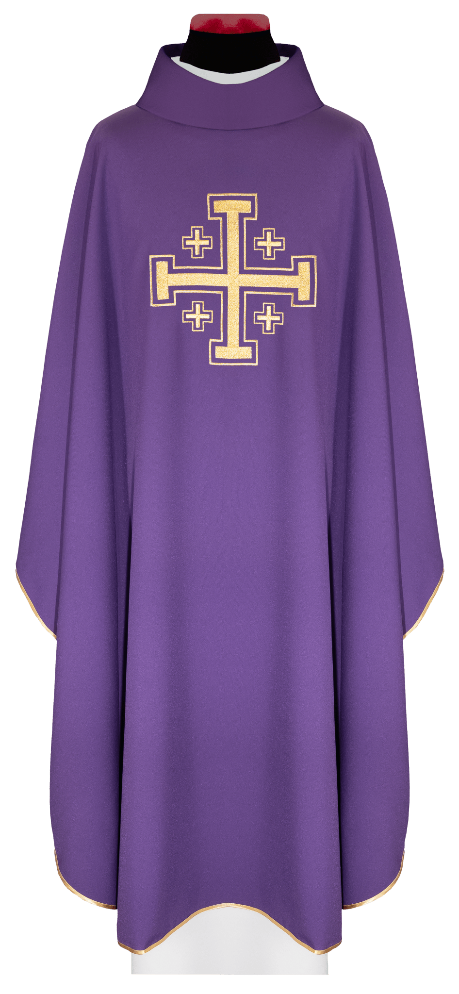 Purple chasuble embroidered with a cross motif KDT/7146/03/12 - CHASUBLES.COM
