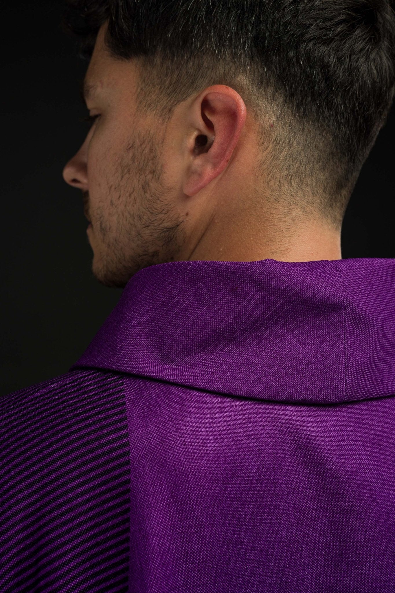 Purple chasuble with embroidery and print HA7036-03 FIOLET - CHASUBLES.COM