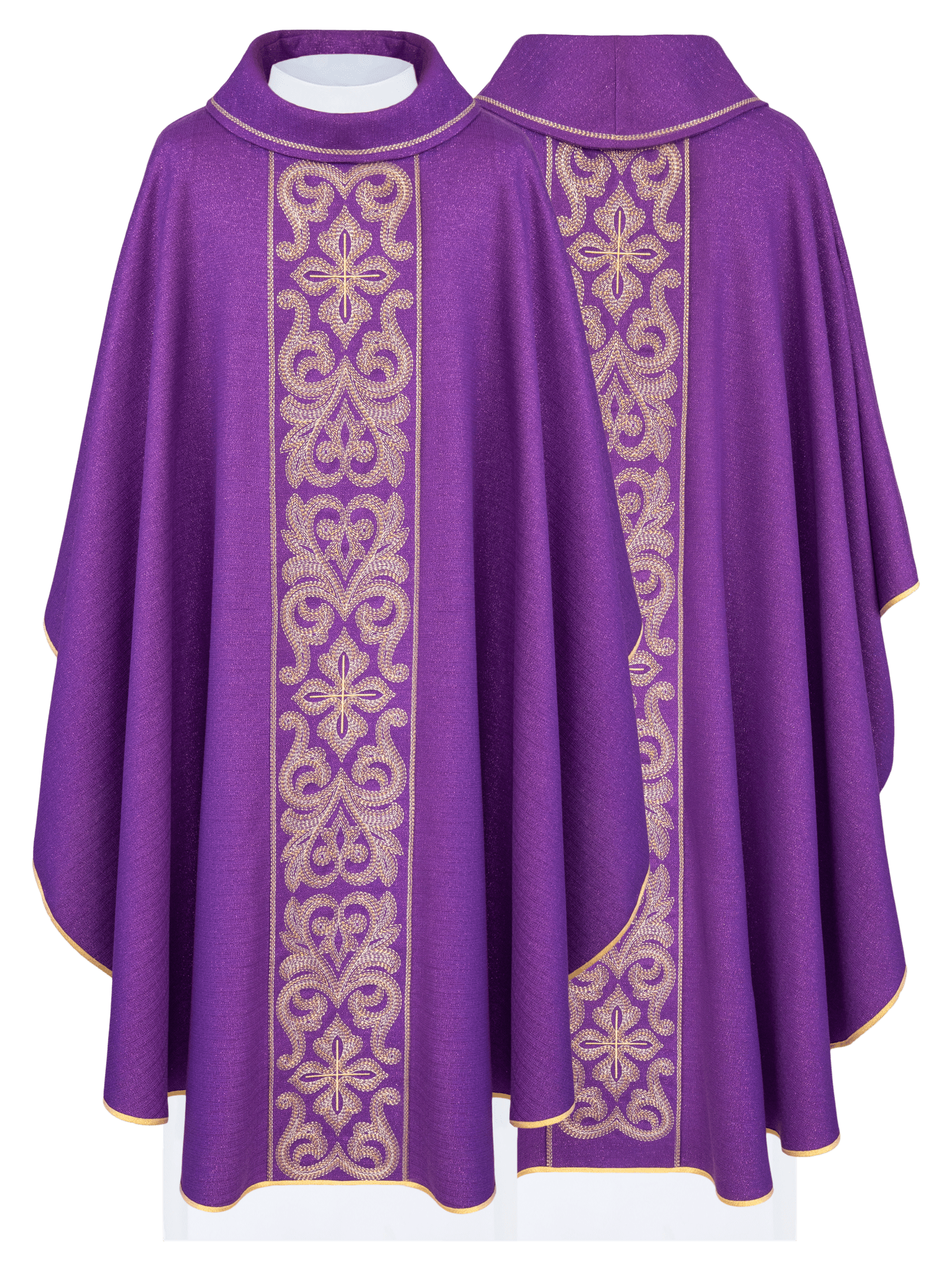 Purple chasuble with light embroidery LE/7028/03 - HAFTINAUSA.COM