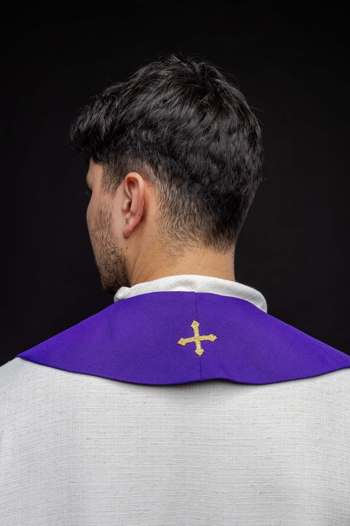 Purple priestly stole with chalice IHS KST/042/03/01 FIOLET - HAFTINAUSA.COM