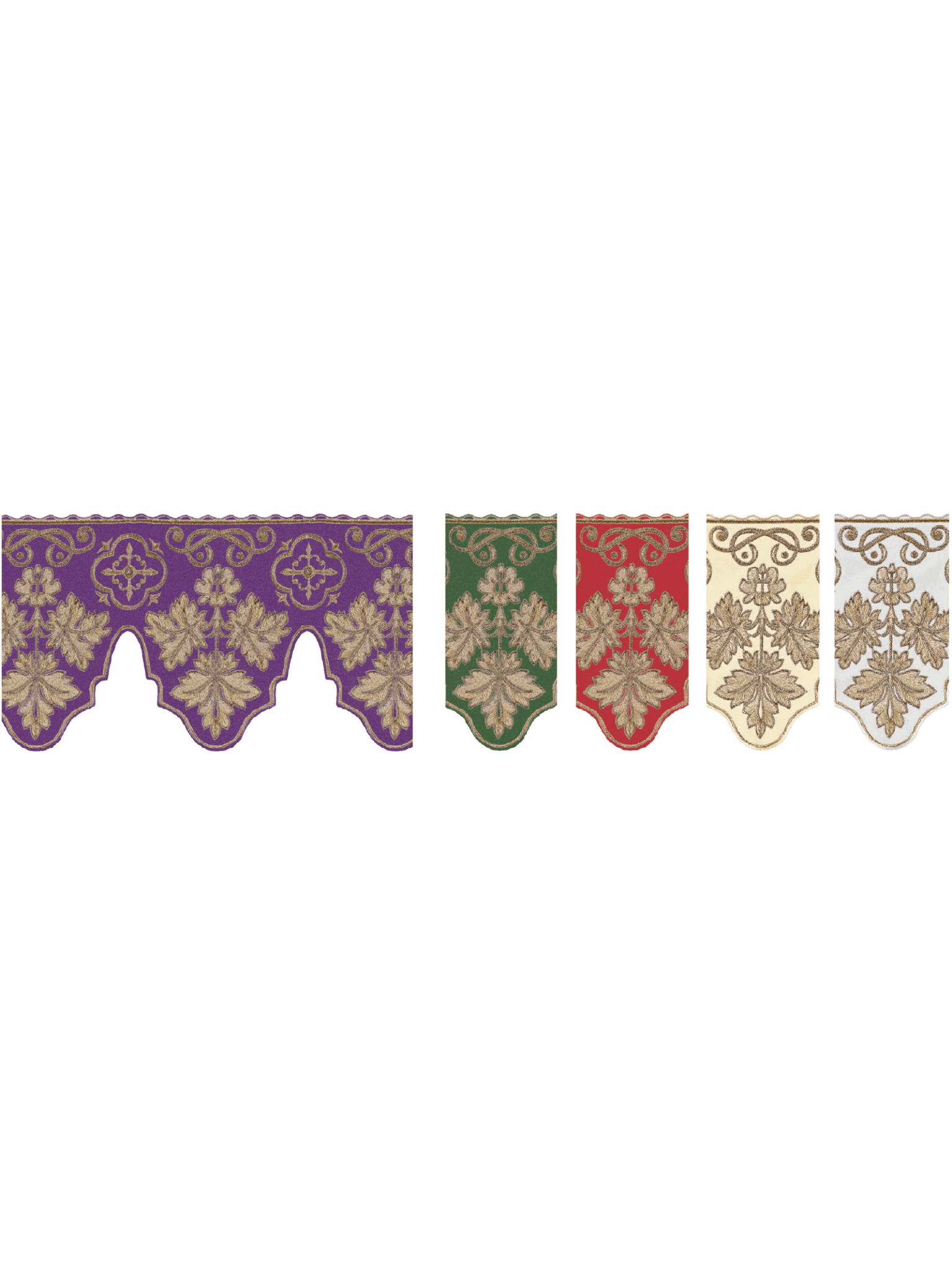 Red Altar cloth with front embroidery Cross Red KOM/039/02 19cm 3,5m - HAFTINAUSA.COM