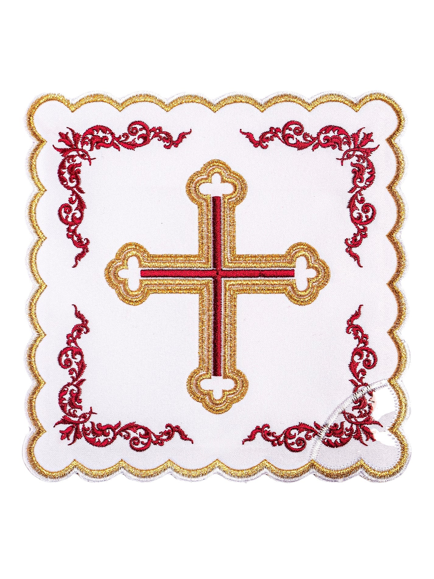 Red and gold chalice linen KK/158 - HAFTINAUSA.COM
