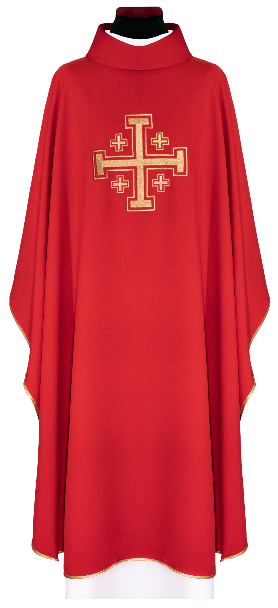 Red chasuble embroidered with a cross motif KDT/7146/02/12 - CHASUBLES.COM