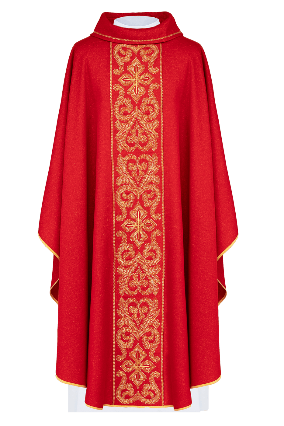 Red chasuble with light gold embroidery LE/7028/02 - HAFTINAUSA.COM