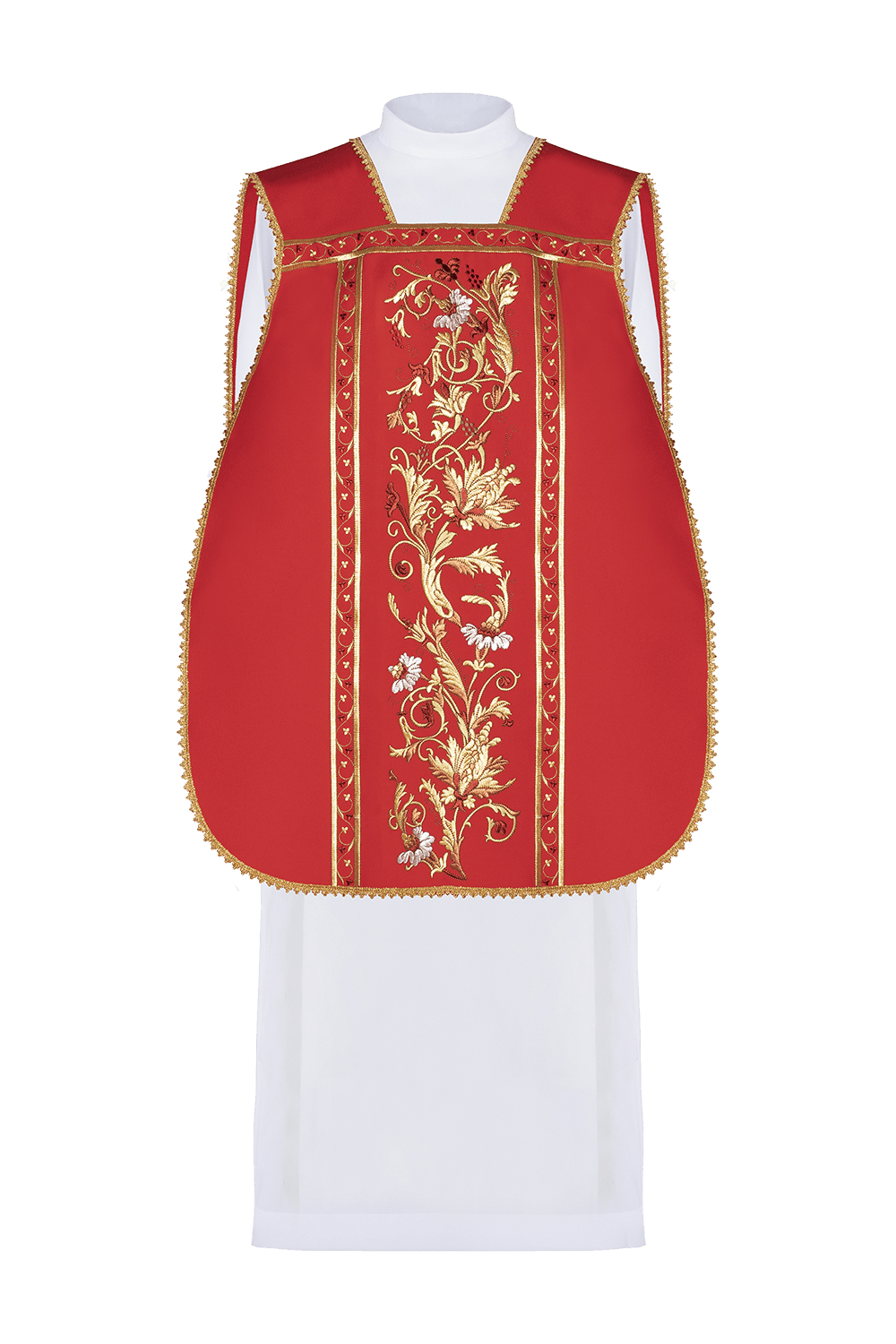 Red Roman Chasuble embroidered with the motif of IHS KOR/200/02/01 CZERWONY - HAFTINAUSA.COM