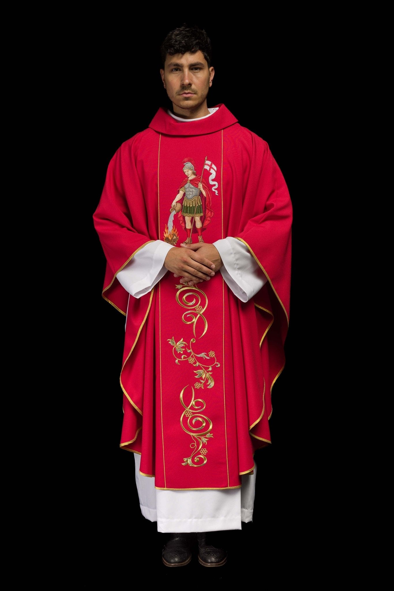 Richly embroidered chasuble with the image of Saint Florian KOW2/036/02/01 - CHASUBLES.COM