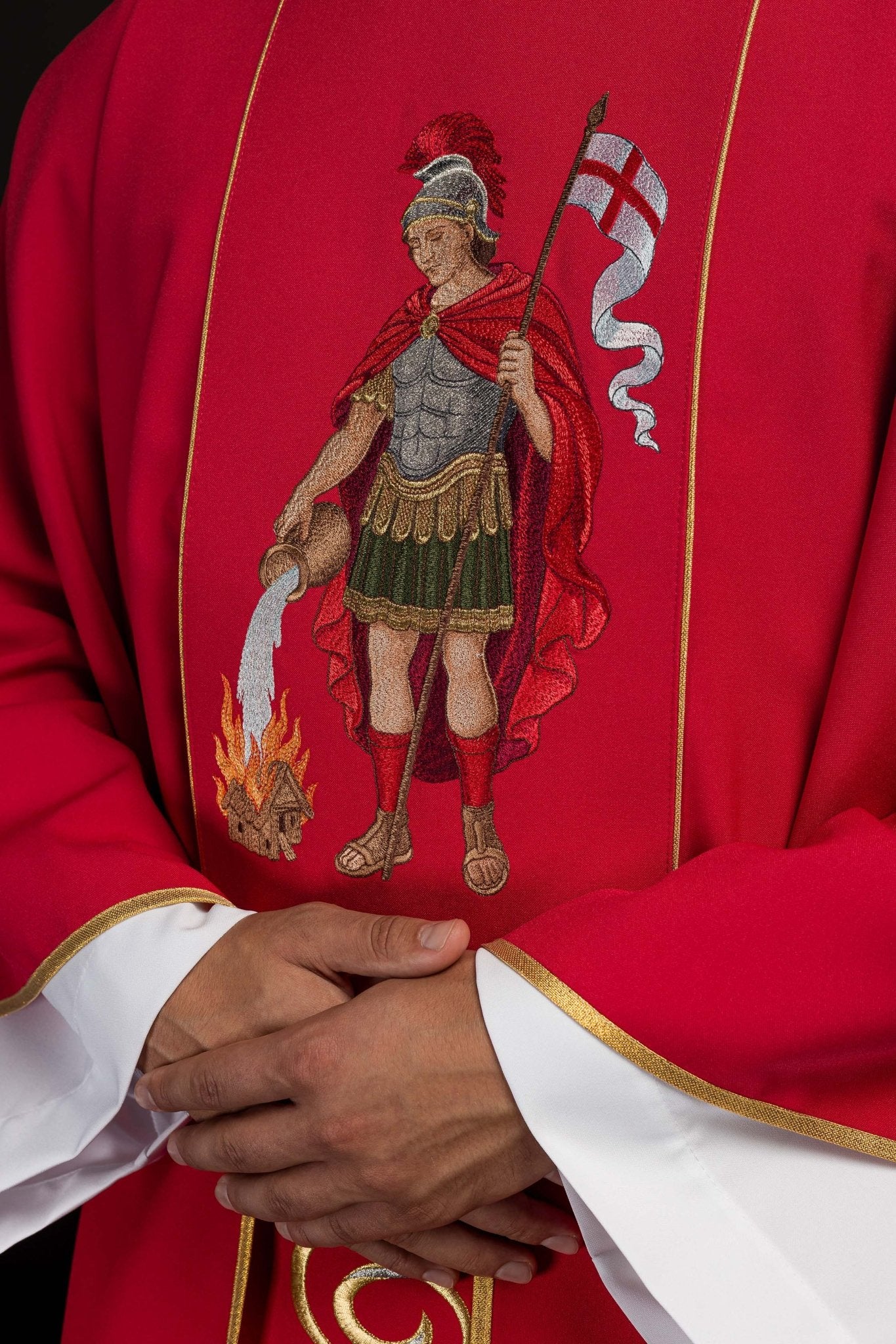 Richly embroidered chasuble with the image of Saint Florian KOW2/036/02/01 - CHASUBLES.COM
