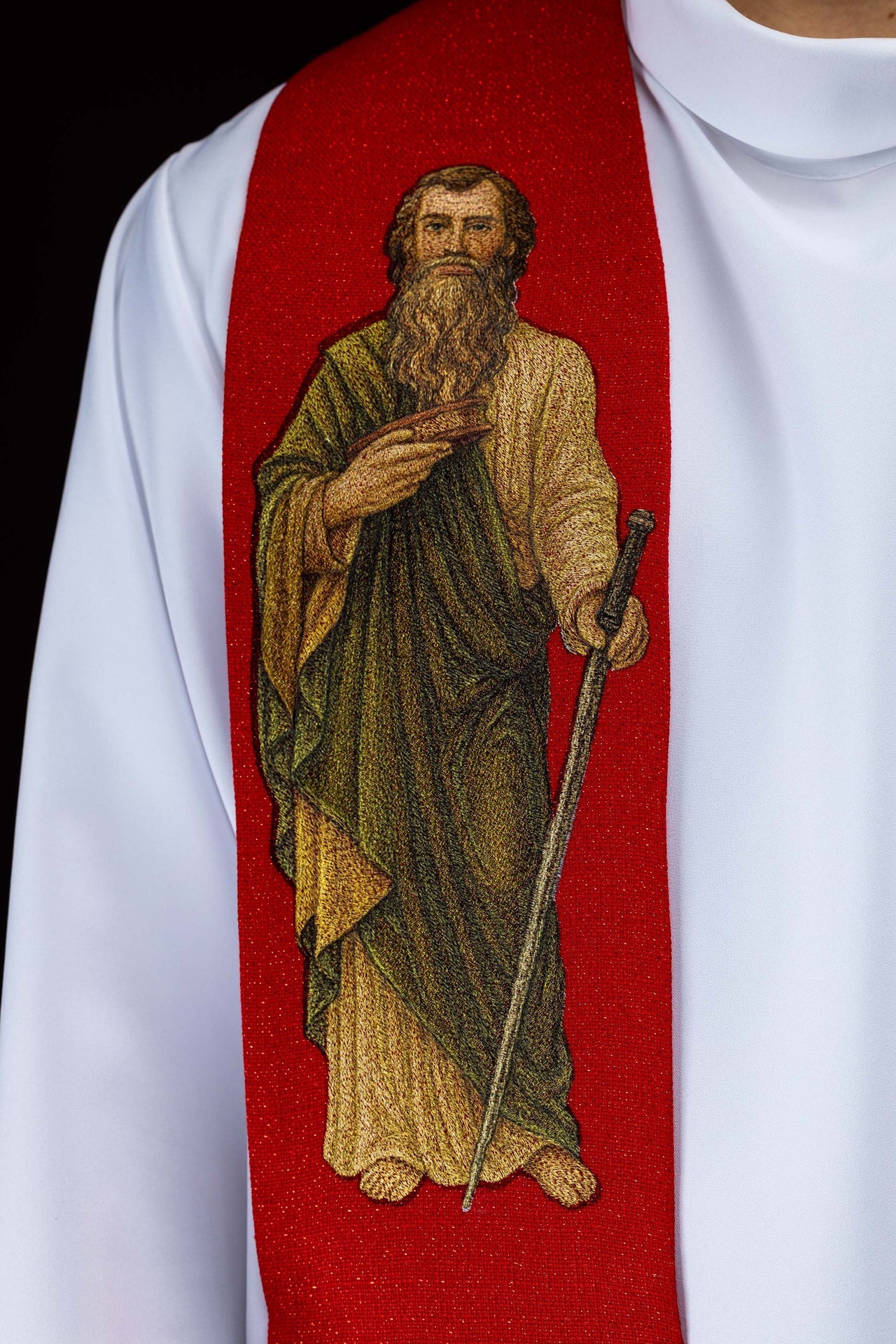 Richly embroidered stole with the image of Saints Peter and Paul KSW2/017/02/71 - CHASUBLES.COM
