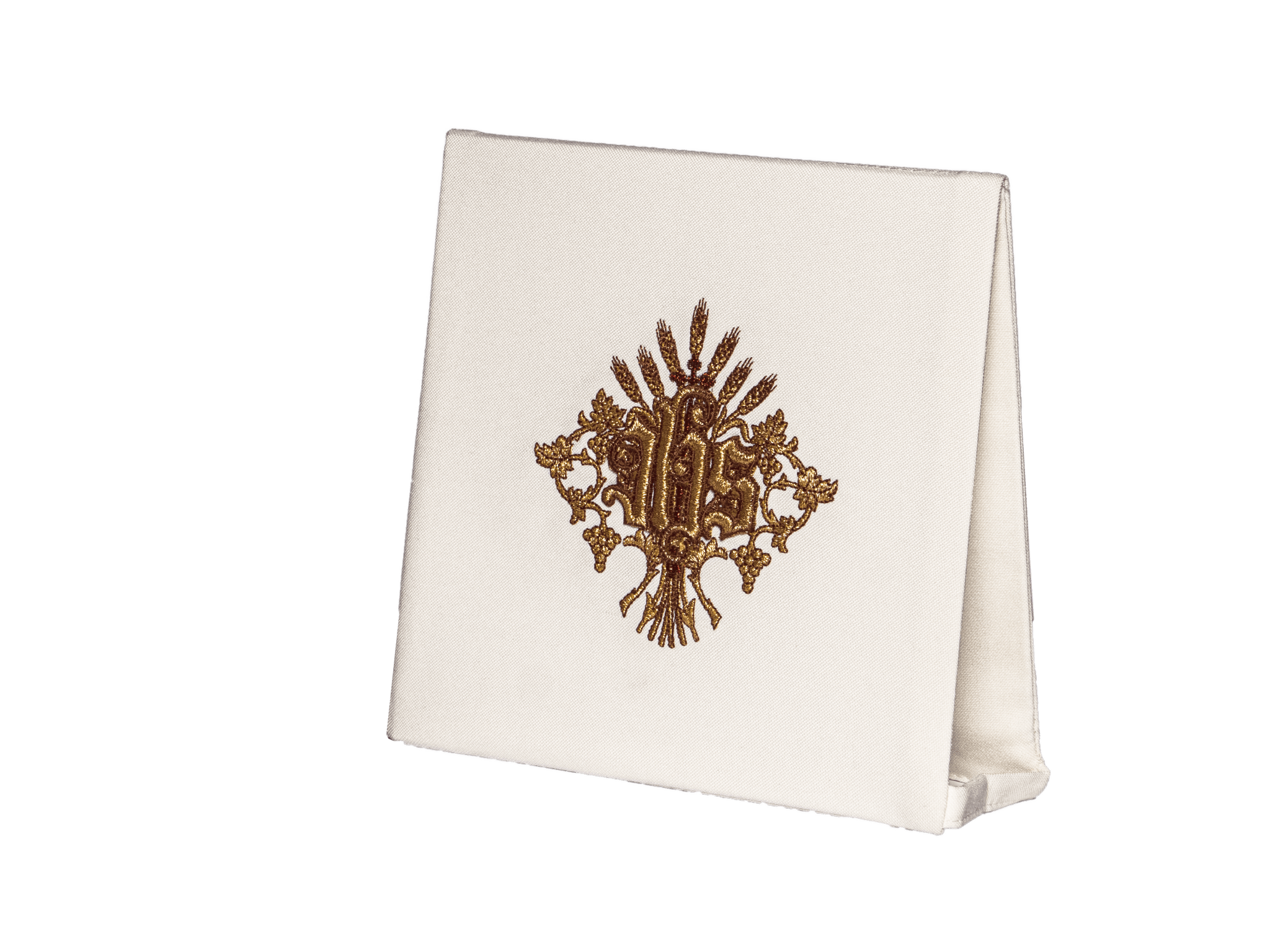 Roman ivory chasuble with classic gold JHS embroidery KOR/200/05/01 ECRU - HAFTINAUSA.COM