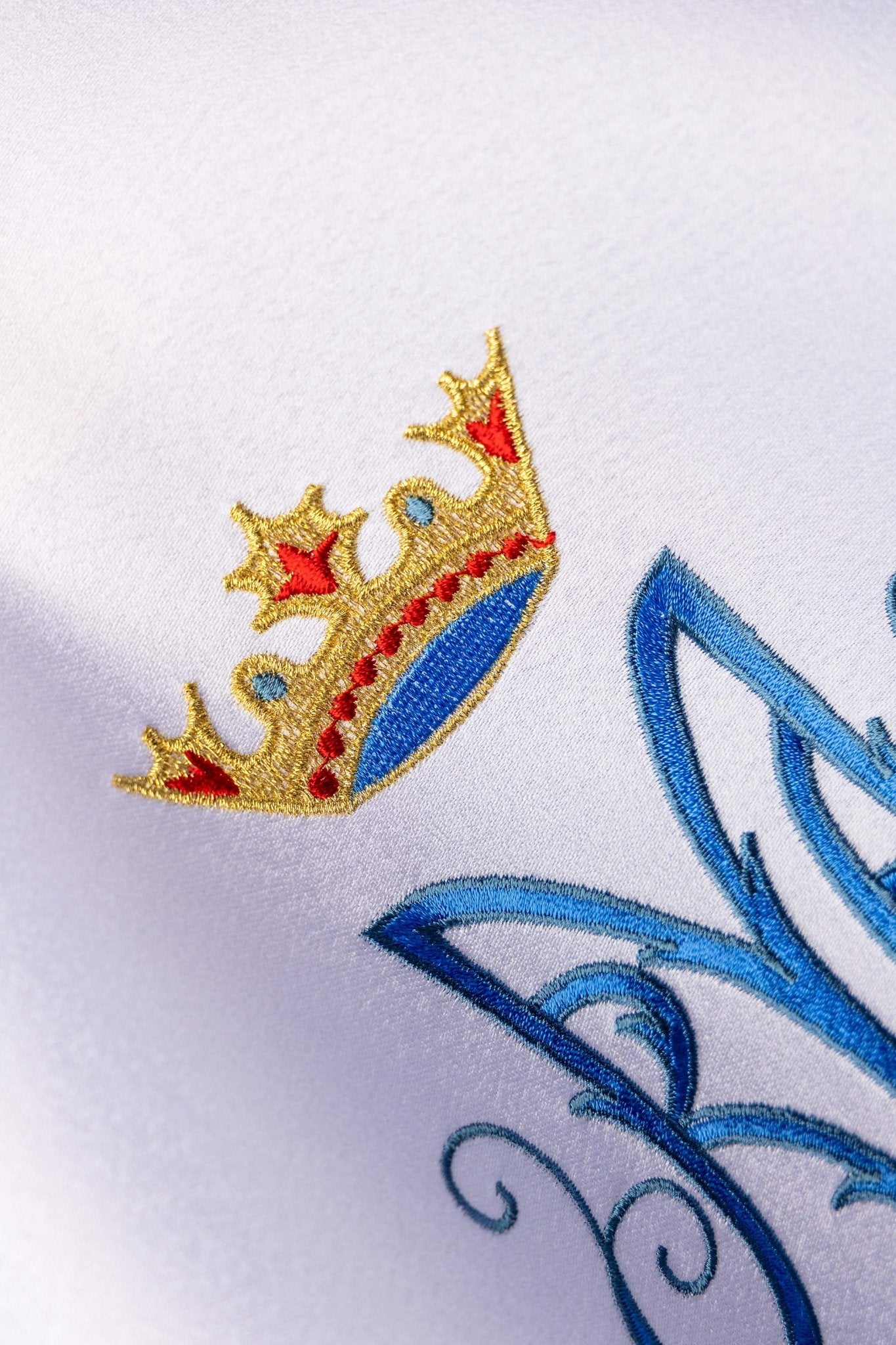Round veil for a can with a Marian motif KWE/003/O/04 53cm BIAŁY - CHASUBLES.COM