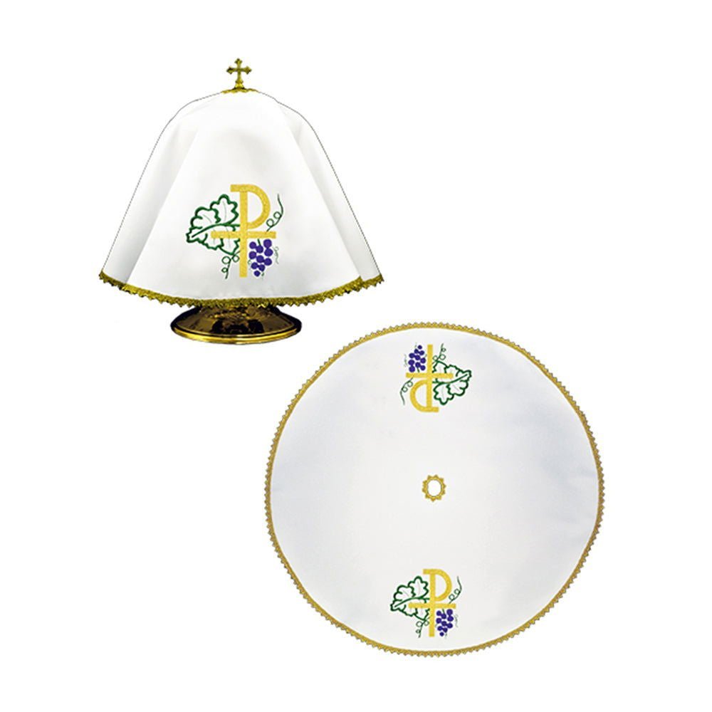 Round veil for the pyx with PAX embroidery KWE/002/O/04 53cm BIAŁY - HAFTINAUSA.COM