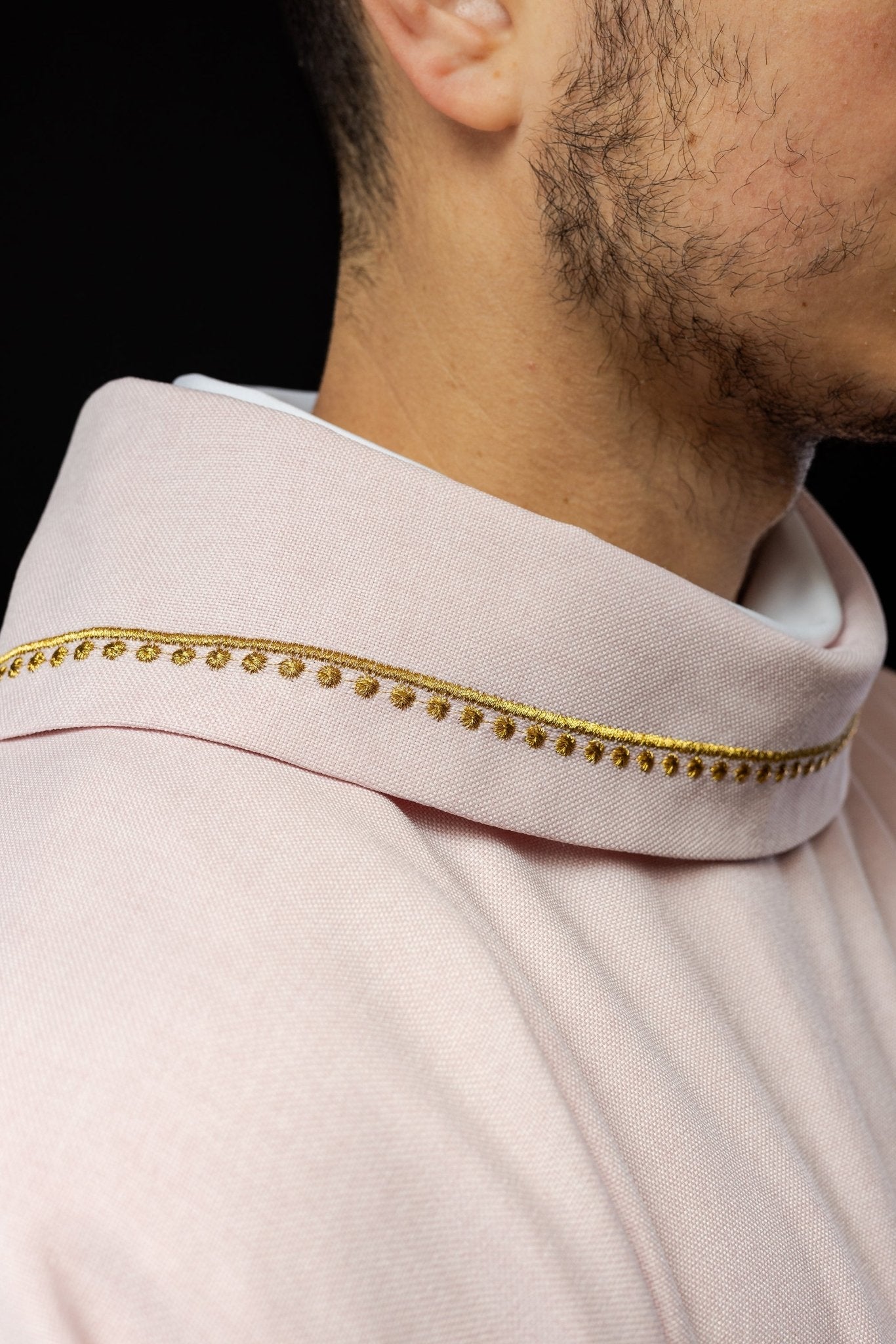 Simple pink chasuble with small PAX motif embroidery S - 7065 - 08 - 70 - HAFTINAUSA.COM