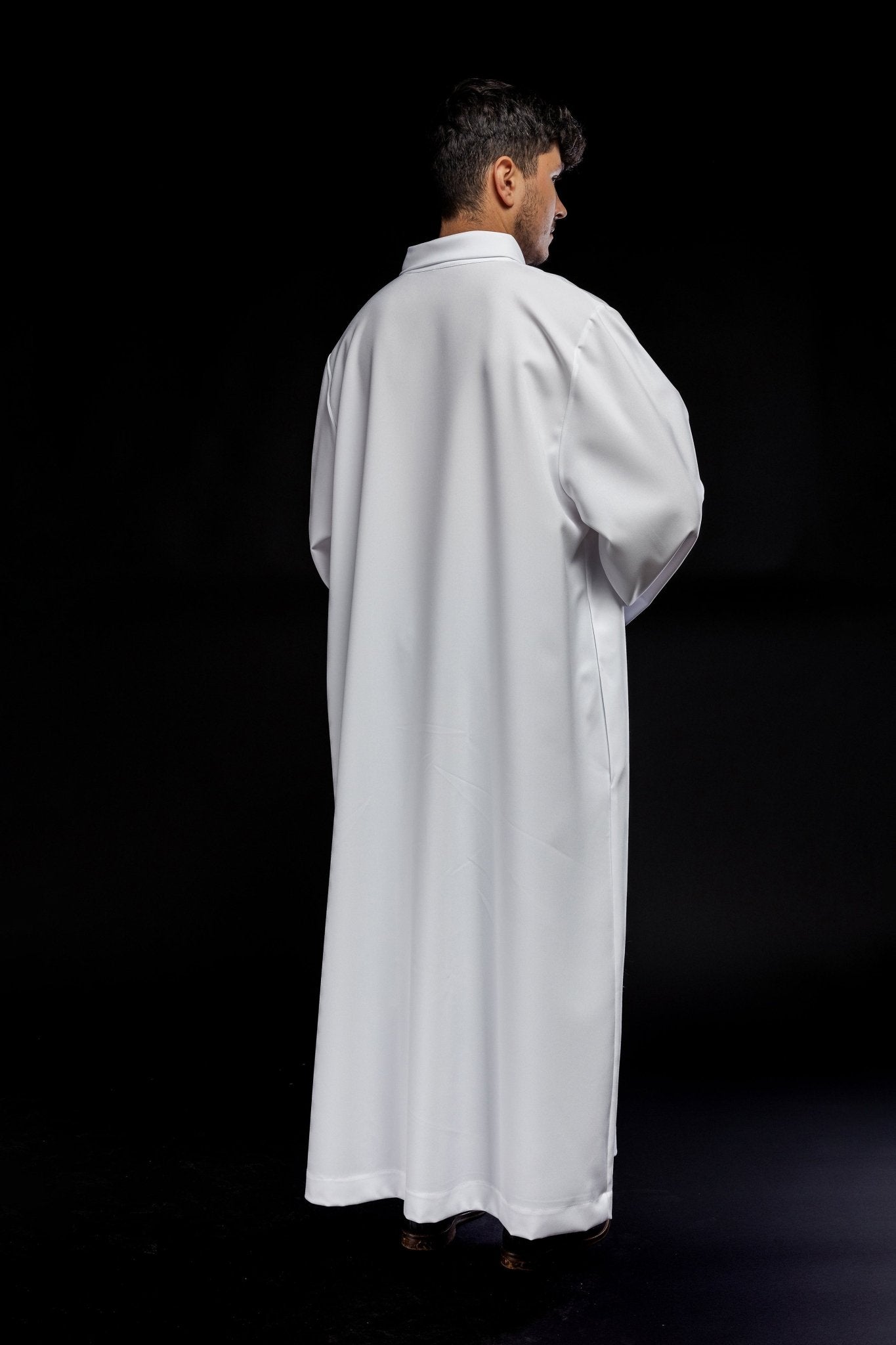 Simple plain alb white colored KAB/021/04/12 135cm/164cm - HAFTINAUSA.COM