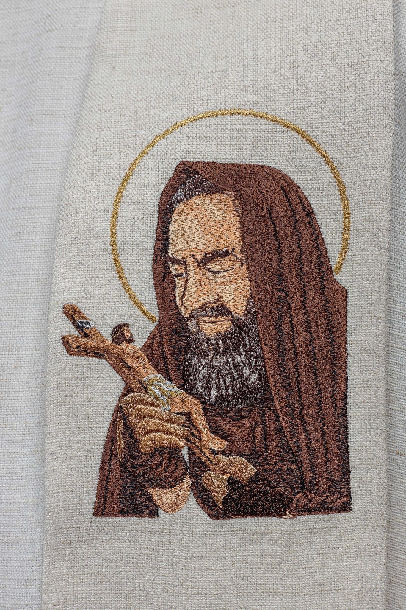 Stole embroidered with the image of Padre Pio KSW2/006/05/49 - HAFTINAUSA.COM
