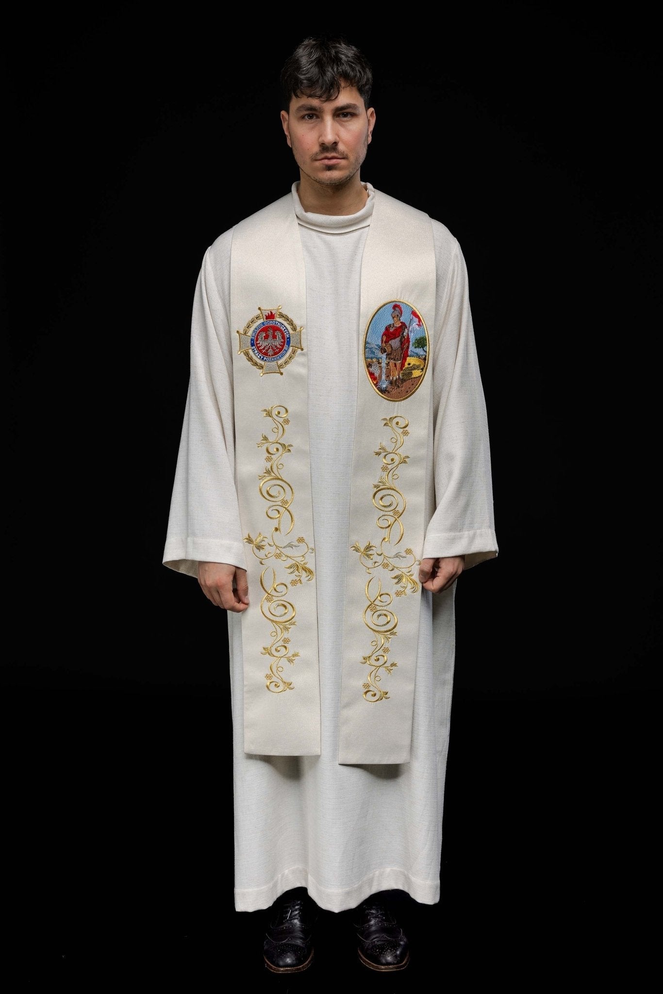 Stole embroidered with the image of St. Florian KSW2/008/05/54 - HAFTINAUSA.COM