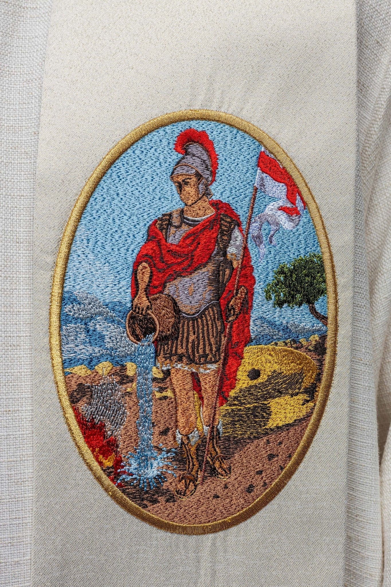 Stole embroidered with the image of St. Florian KSW2/008/05/54 - HAFTINAUSA.COM