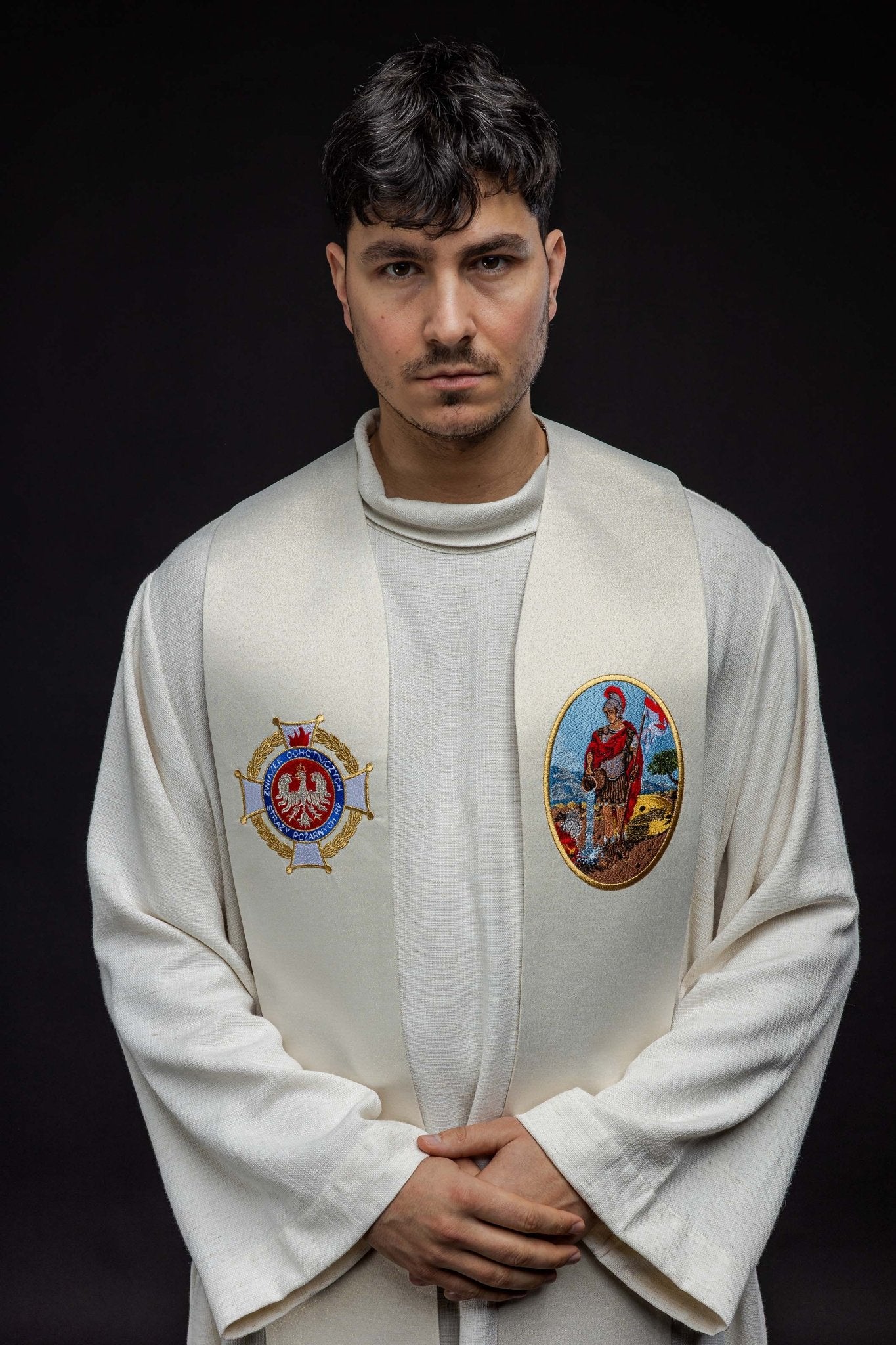 Stole embroidered with the image of St. Florian KSW2/007/05/54 - HAFTINAUSA.COM