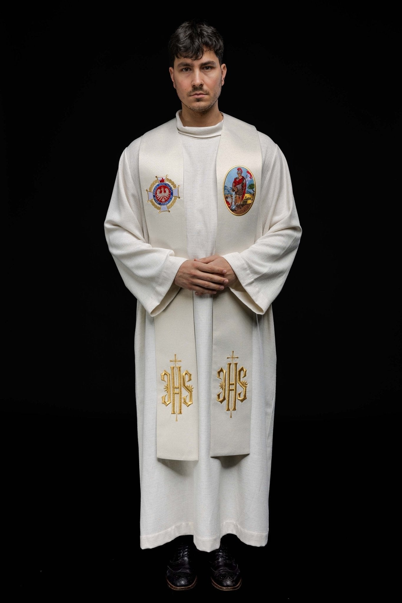 Stole embroidered with the image of St. Florian KSW2/007/05/54 - HAFTINAUSA.COM