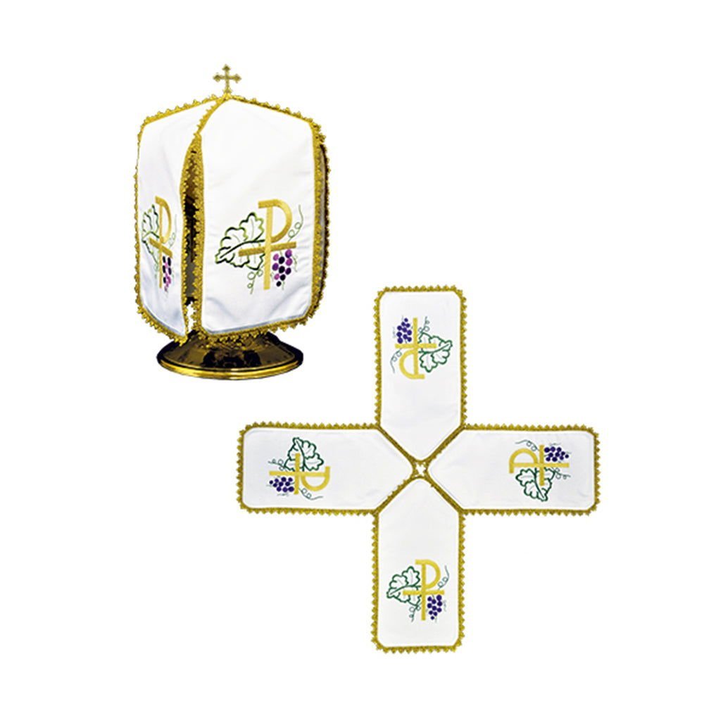 Veil for can with embroidery of the PAX cross KWE/002/K/04 24cm. BIAŁY - HAFTINAUSA.COM