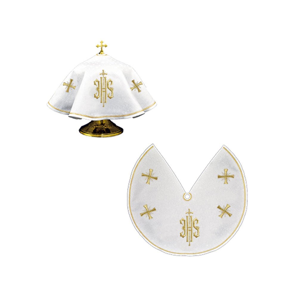 Veil for the pyx with JHS round shape KWE/029/C/04 45cm BIAŁY - HAFTINAUSA.COM