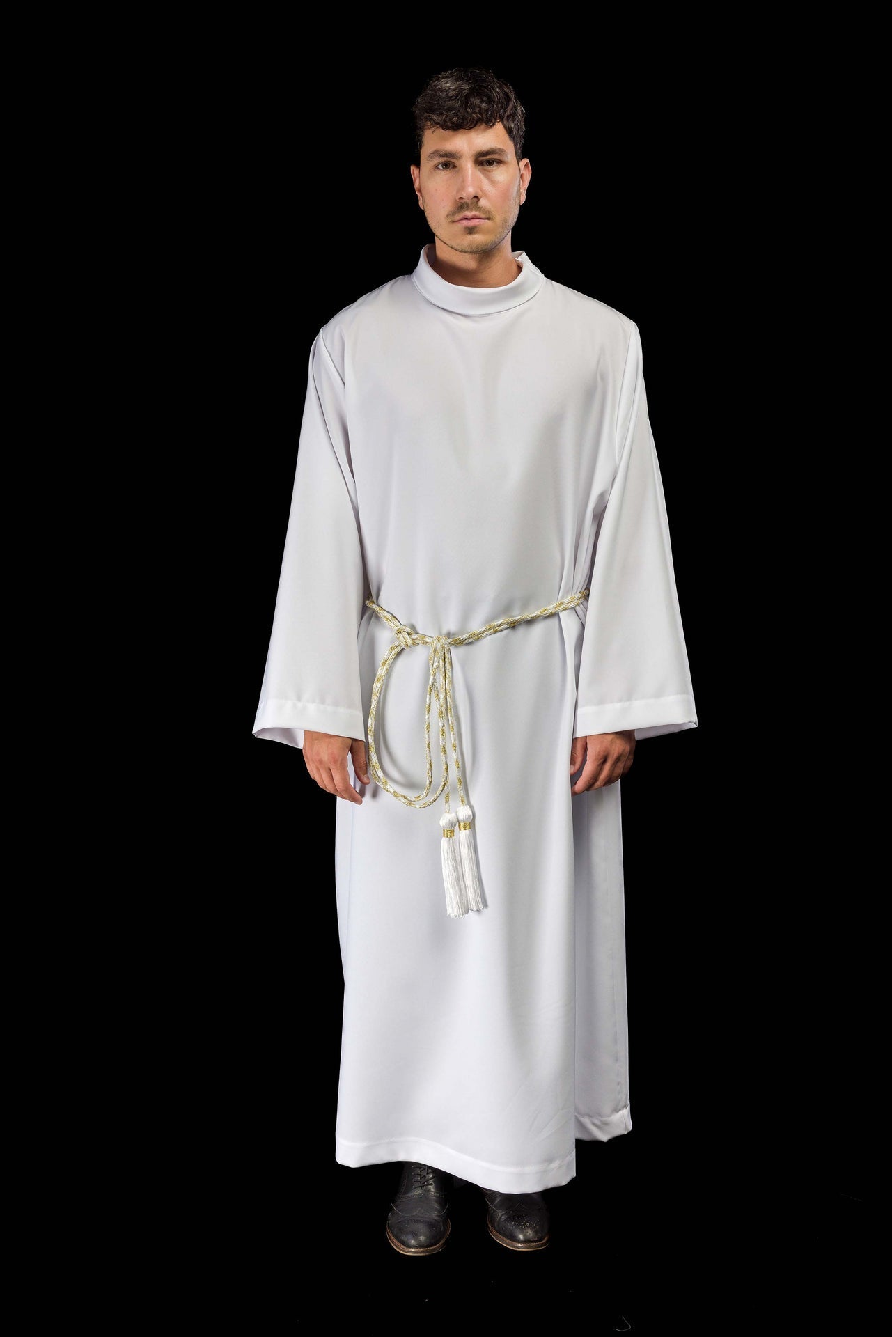 White and Gold Liturgical Cincture CIN/804 - CHASUBLES.COM