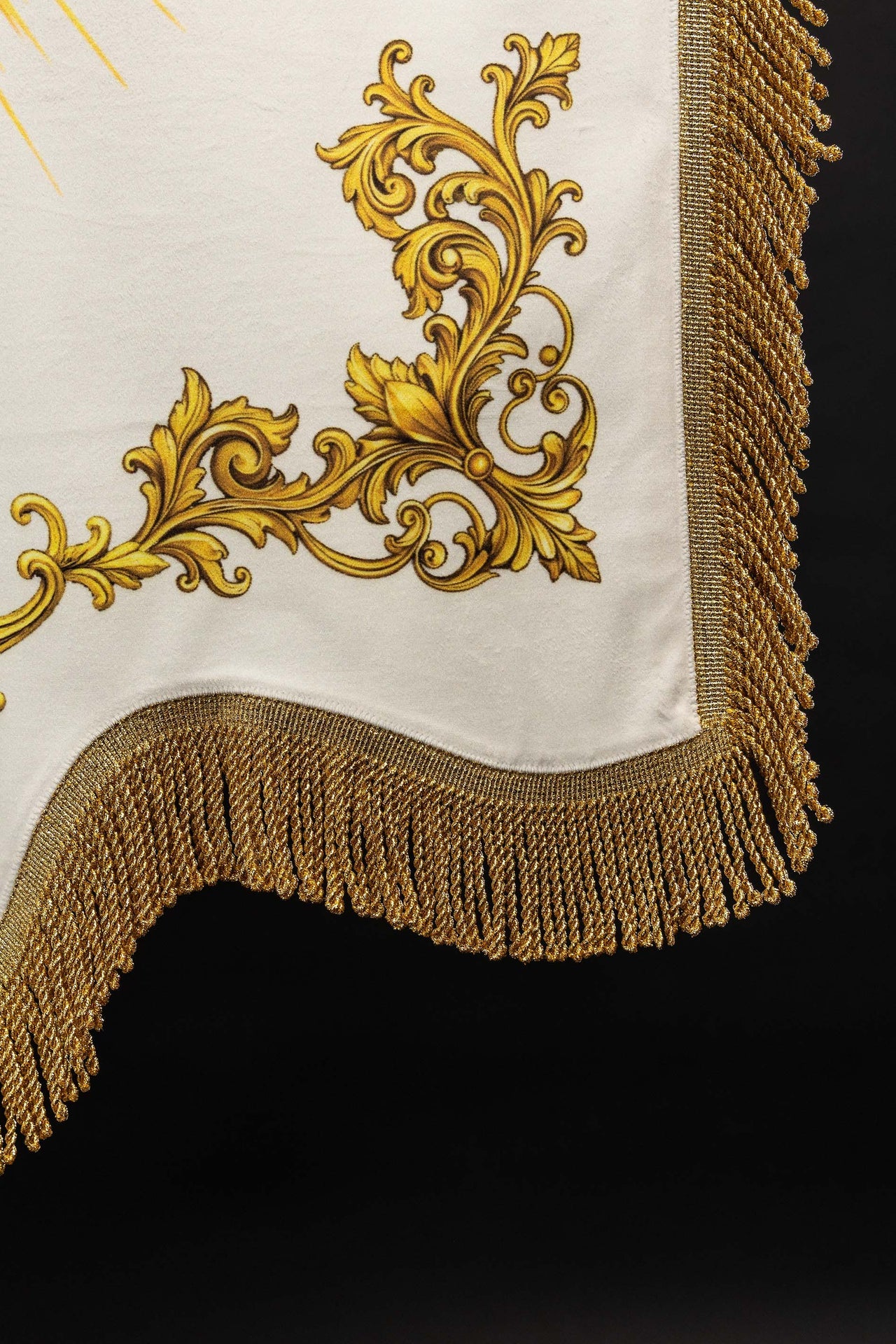 Double-sided Printed Liturgical Banner with the Sacred Heart of Jesus and IHS Christogram