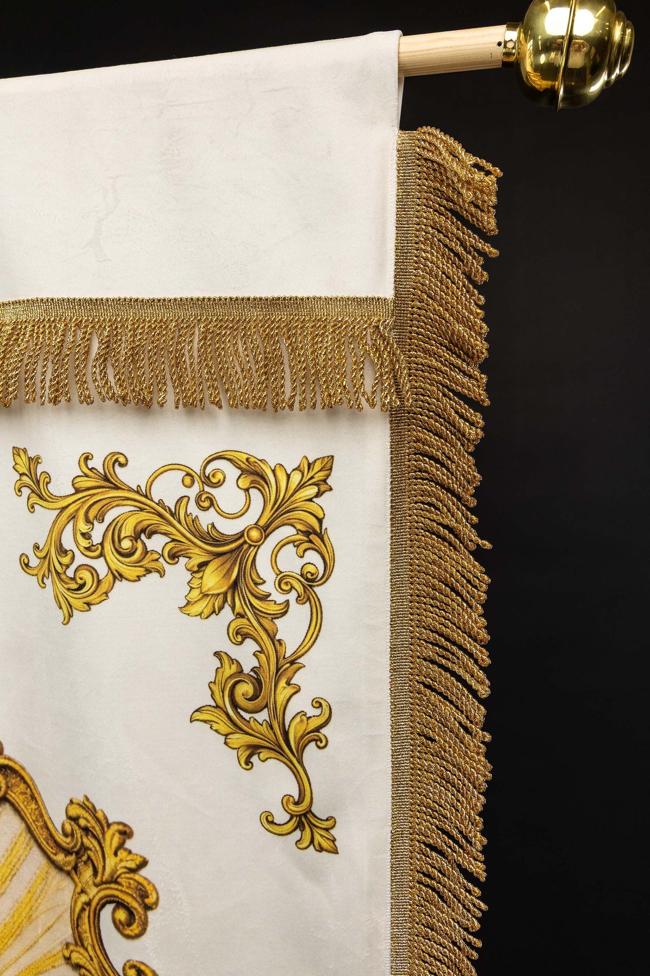 Double-sided Printed Liturgical Banner with the Sacred Heart of Jesus and IHS Christogram