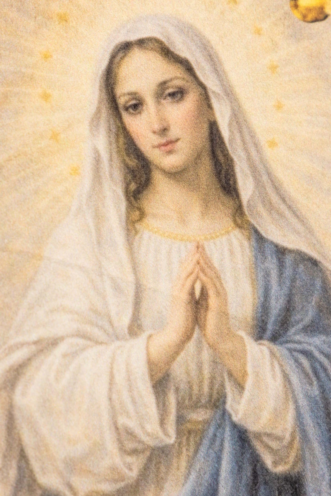 Double-Sided Printed Liturgical Banner with Our Lady of the Immaculate Conception and Marian Monogram