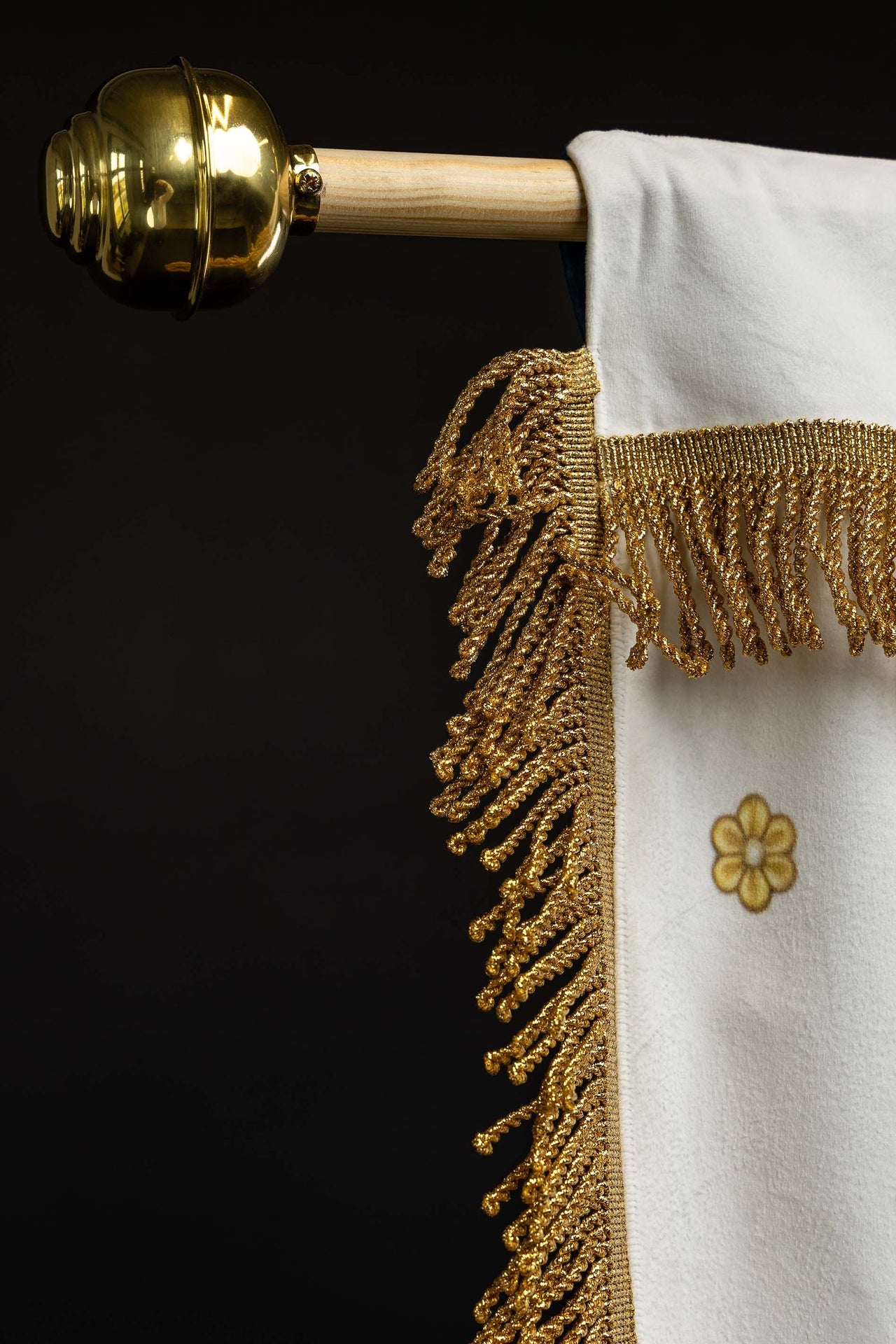 Double-Sided Printed Liturgical Banner with Our Lady of the Assumption and Marian Monogram