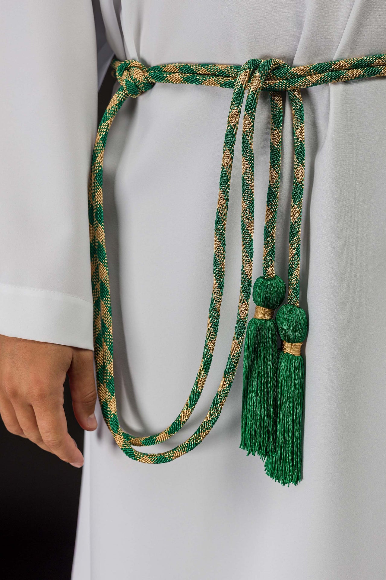 Green and Gold Liturgical Cincture Premium - CHASUBLES.COM