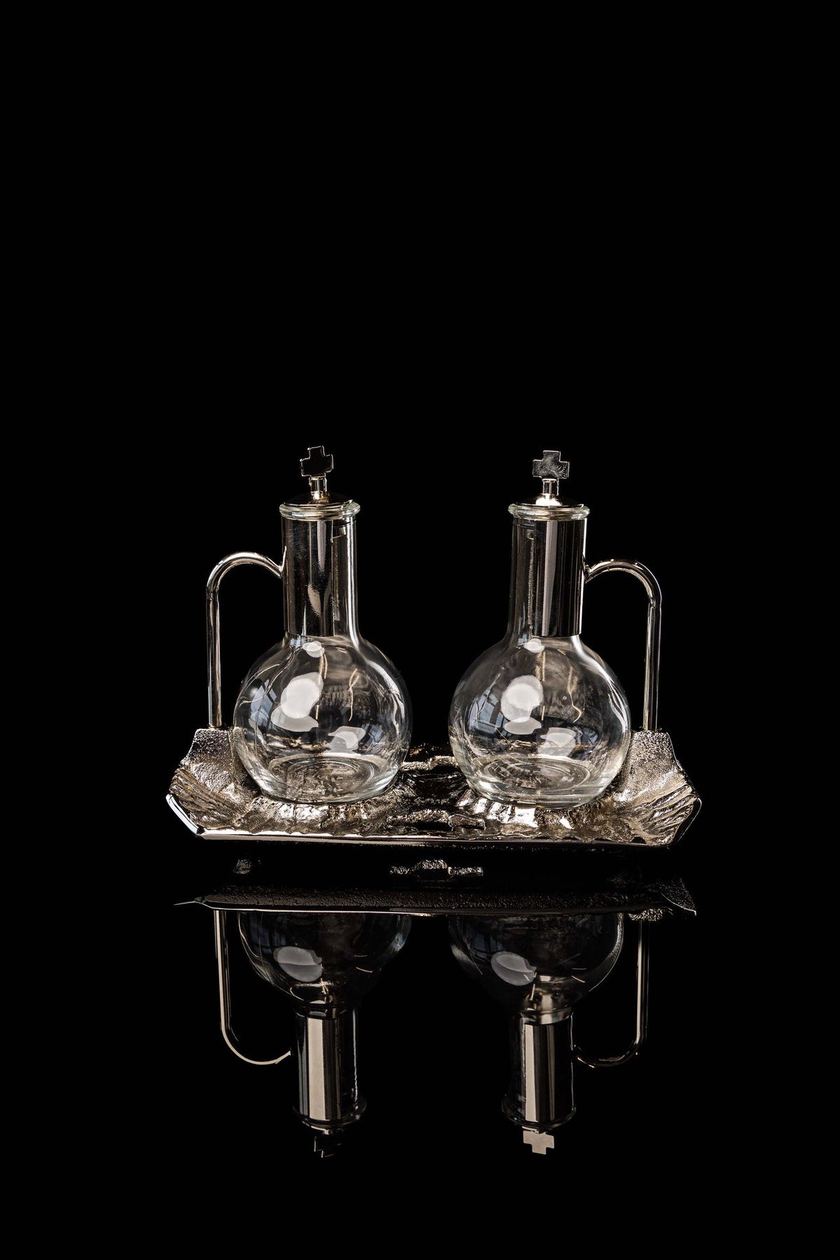 Liturgical Cruets with Nickel-Plated Tray, 100 ml