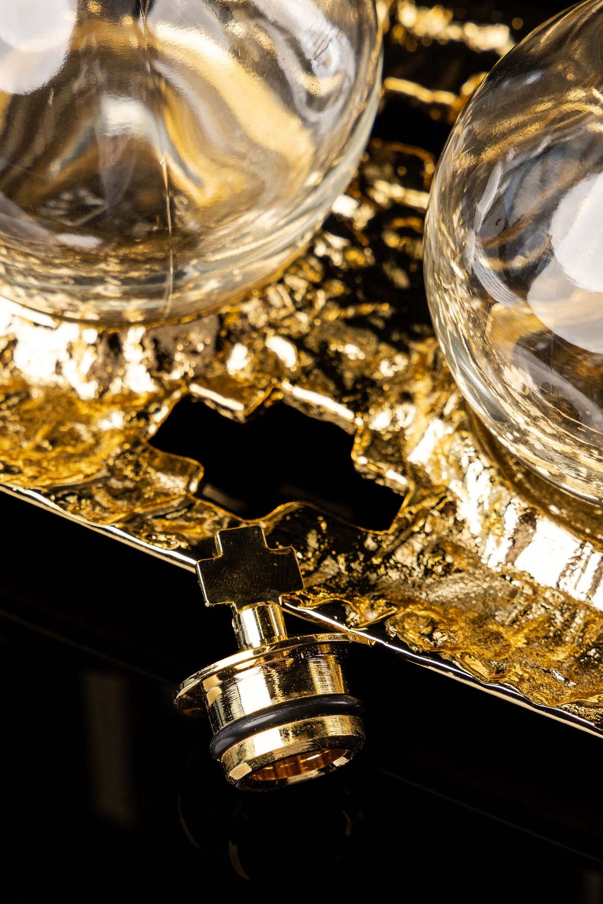 Liturgical Cruets with Gold-Plated Cast-Metal Tray, 100 ml