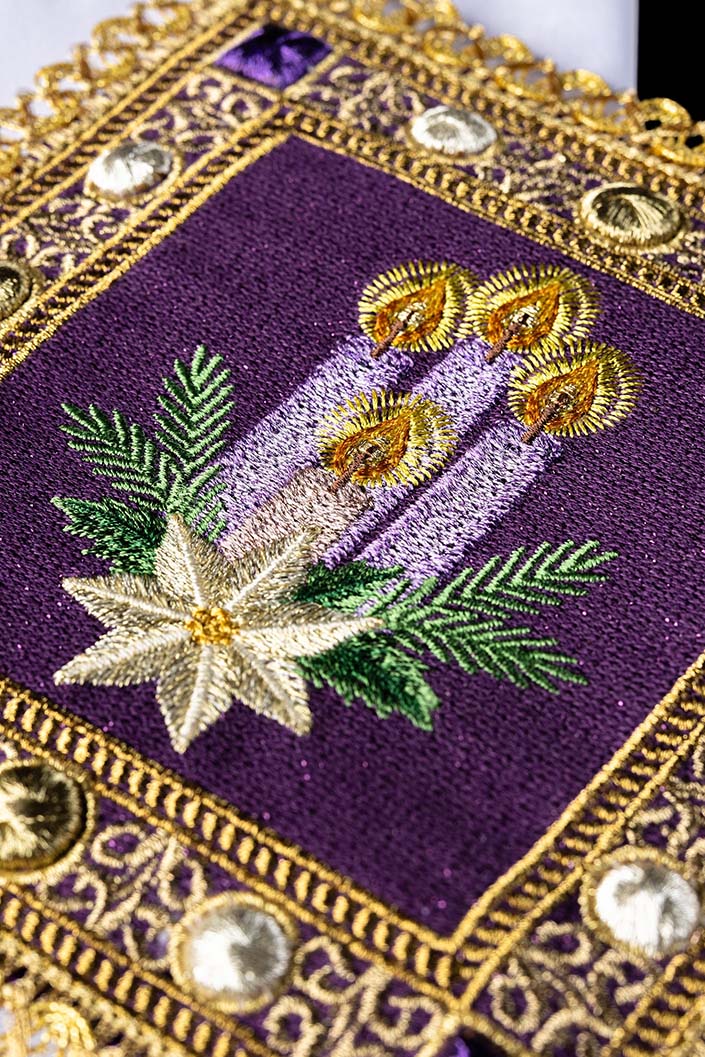 Advent Embroidered Altar Linen Set - CHASUBLES.COM