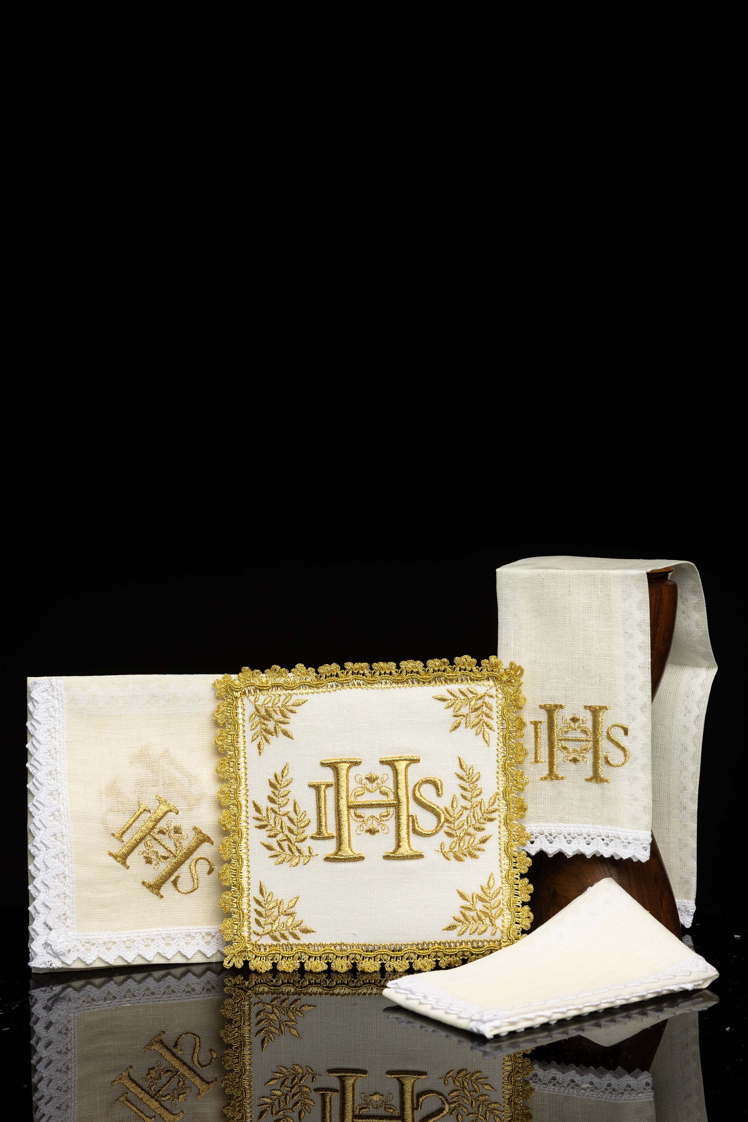Elaborately Decorated Chalice Set with IHS Motif