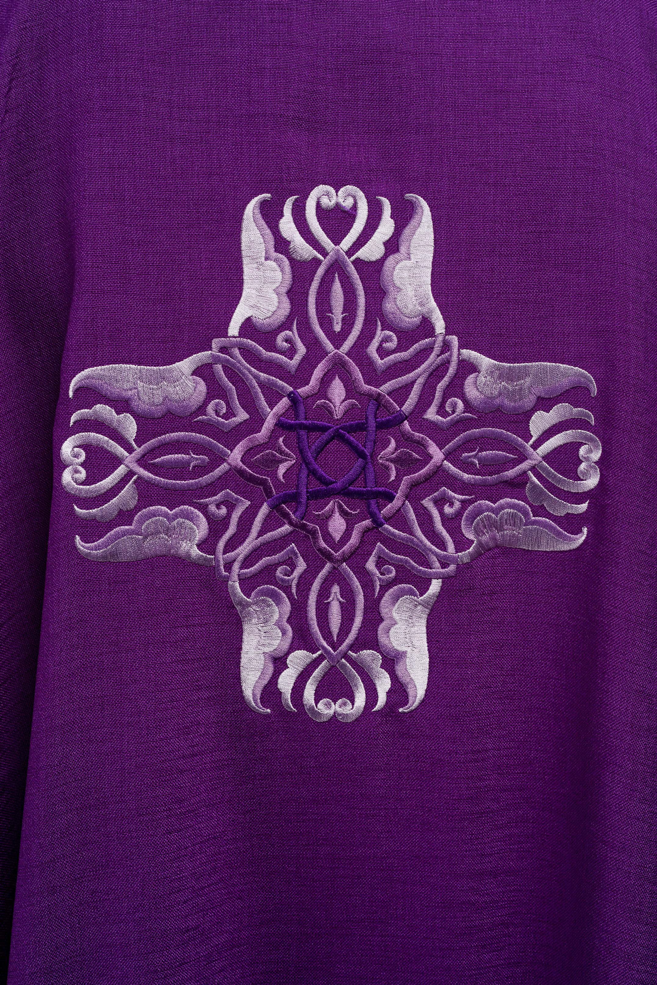 Purple chasuble with purple cross - CHASUBLES.COM