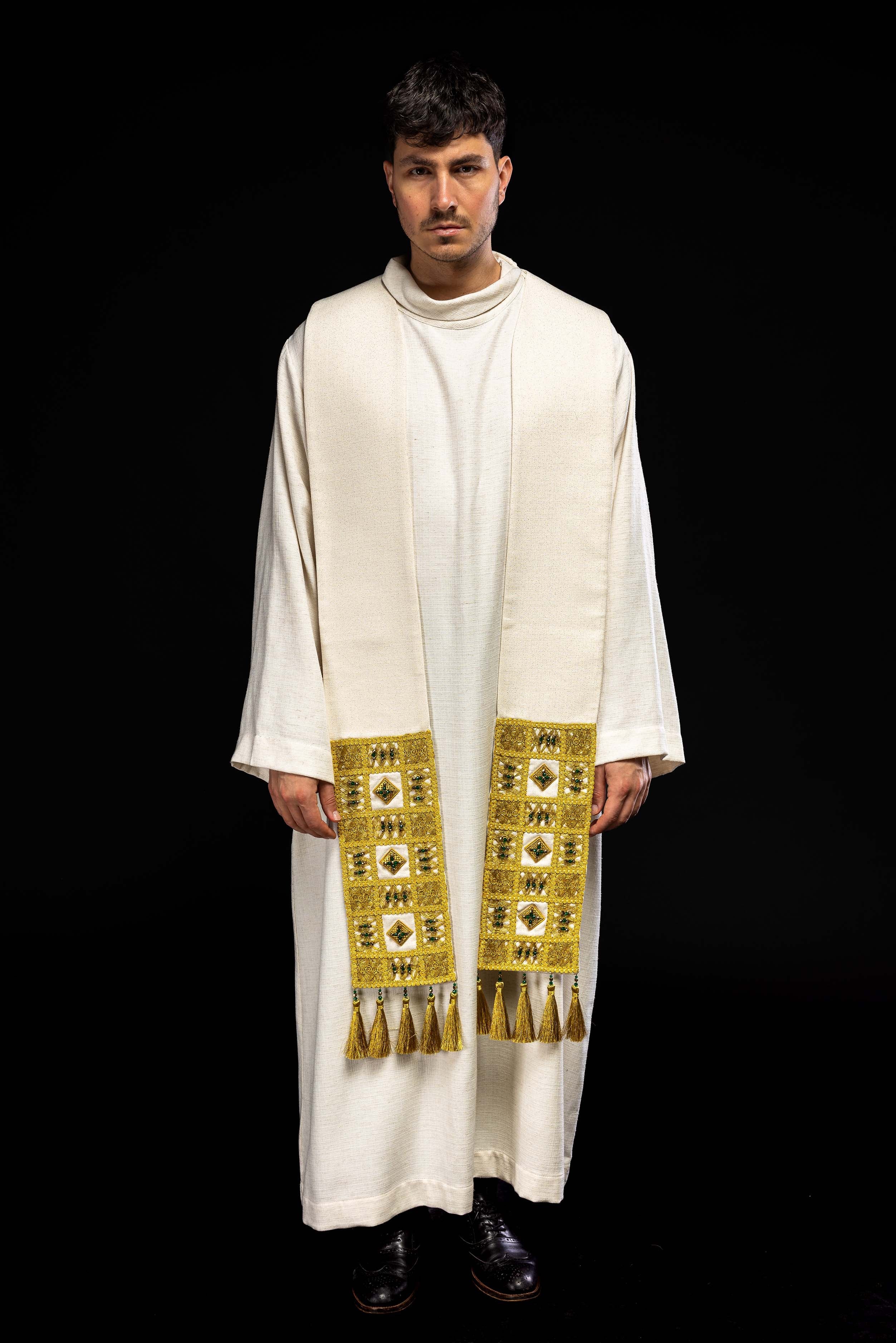 Handmade Stole with Natural Stones Handmade 2013 - CHASUBLES.COM