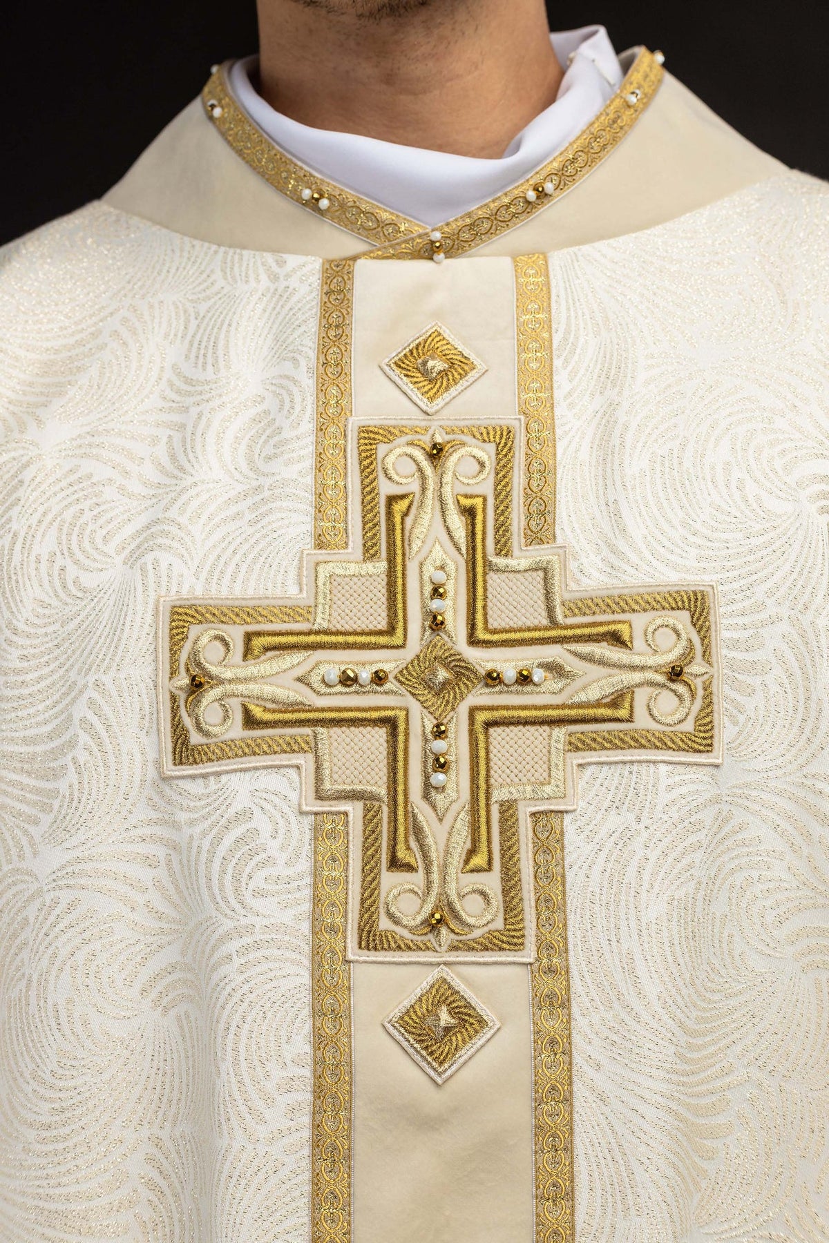 Handmade Chasuble with Natural Stones, 7012