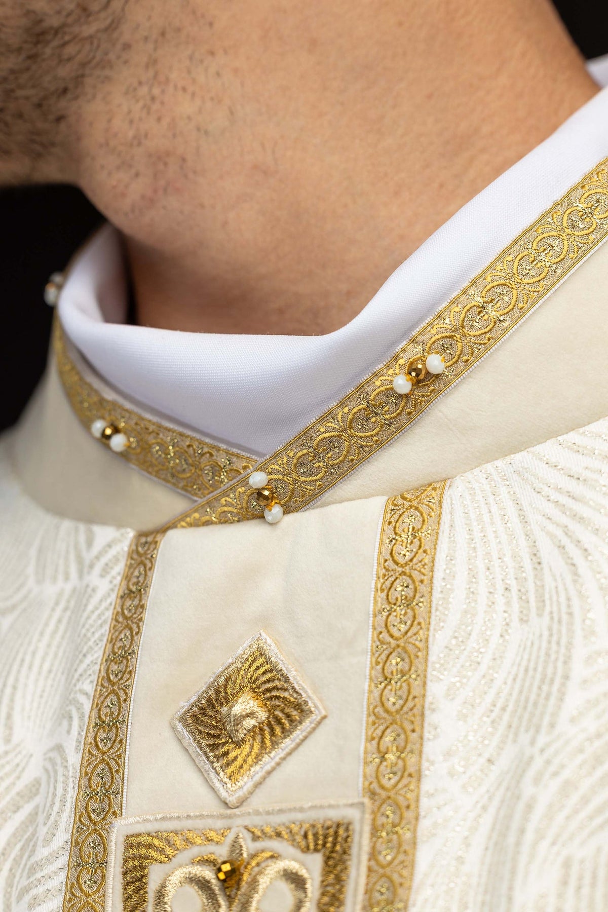Handmade Chasuble with Natural Stones, 7012